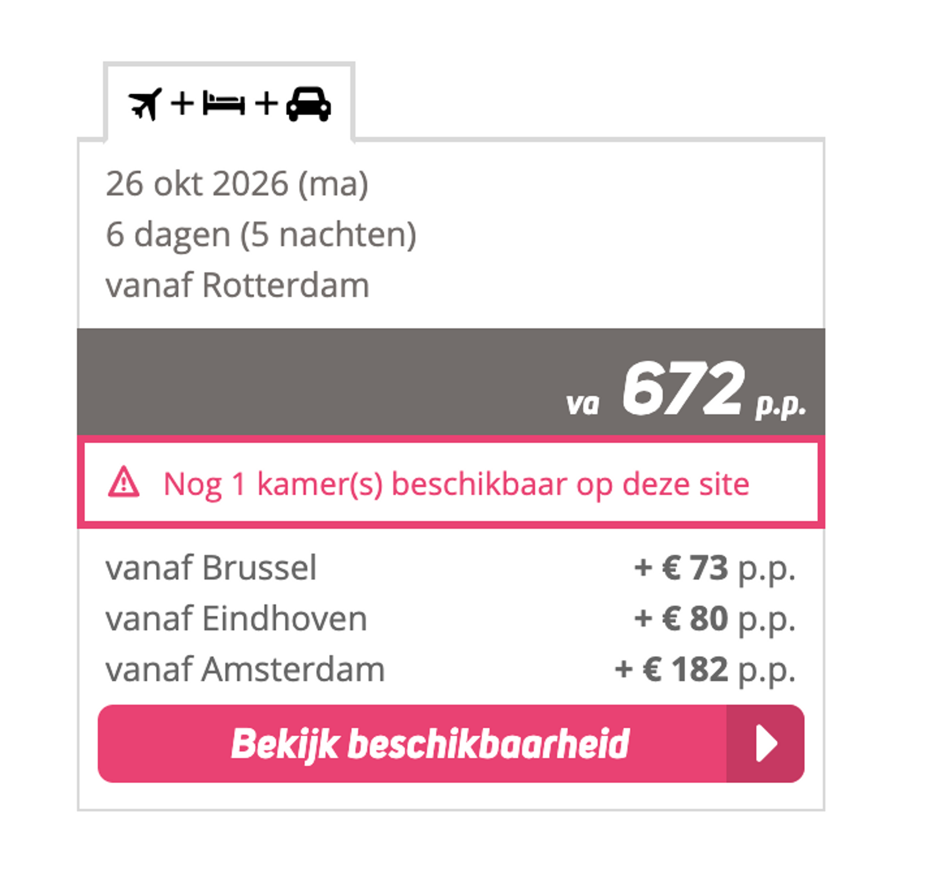 Boekingsvoorbeeld