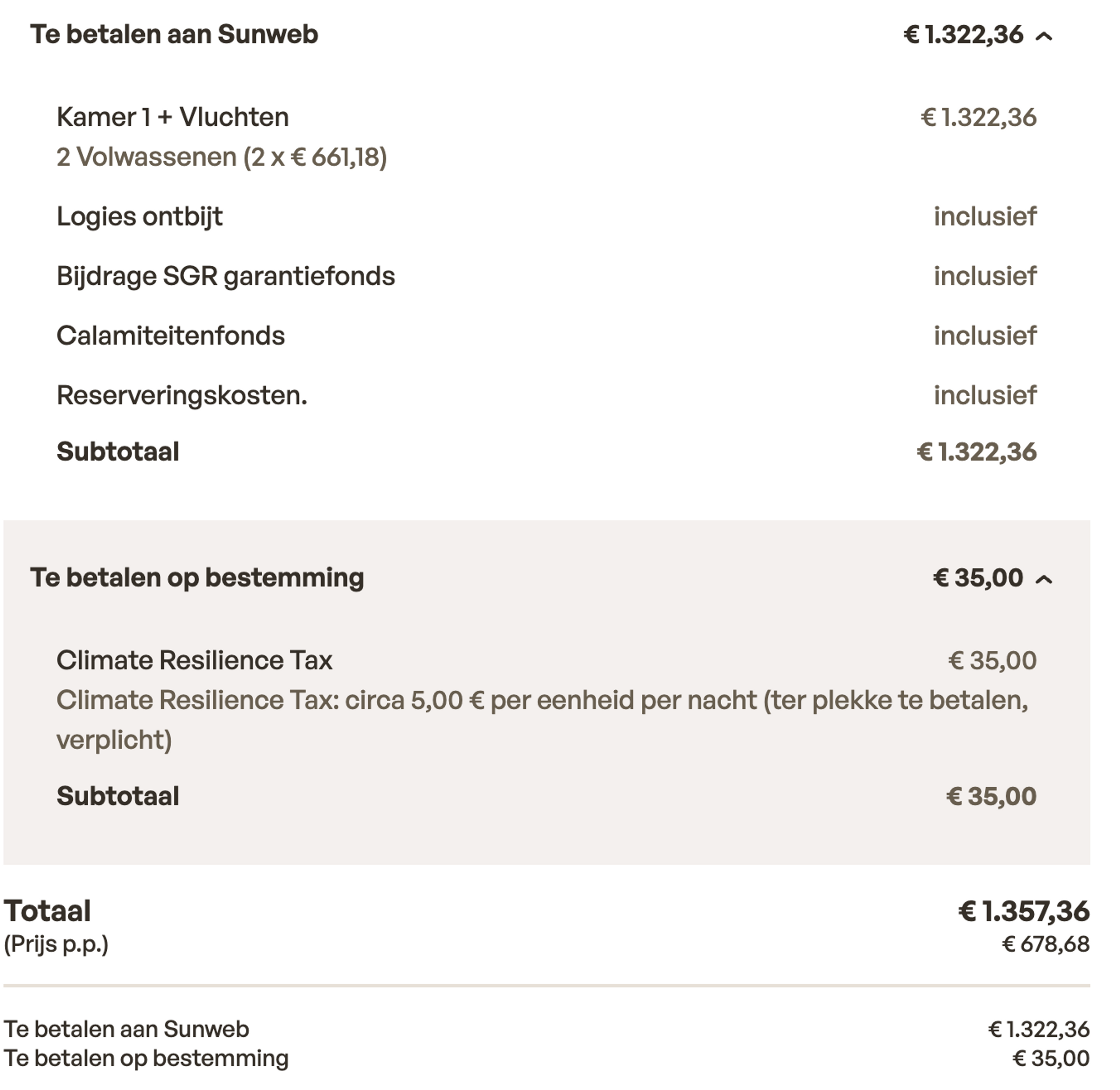 Boekingsvoorbeeld