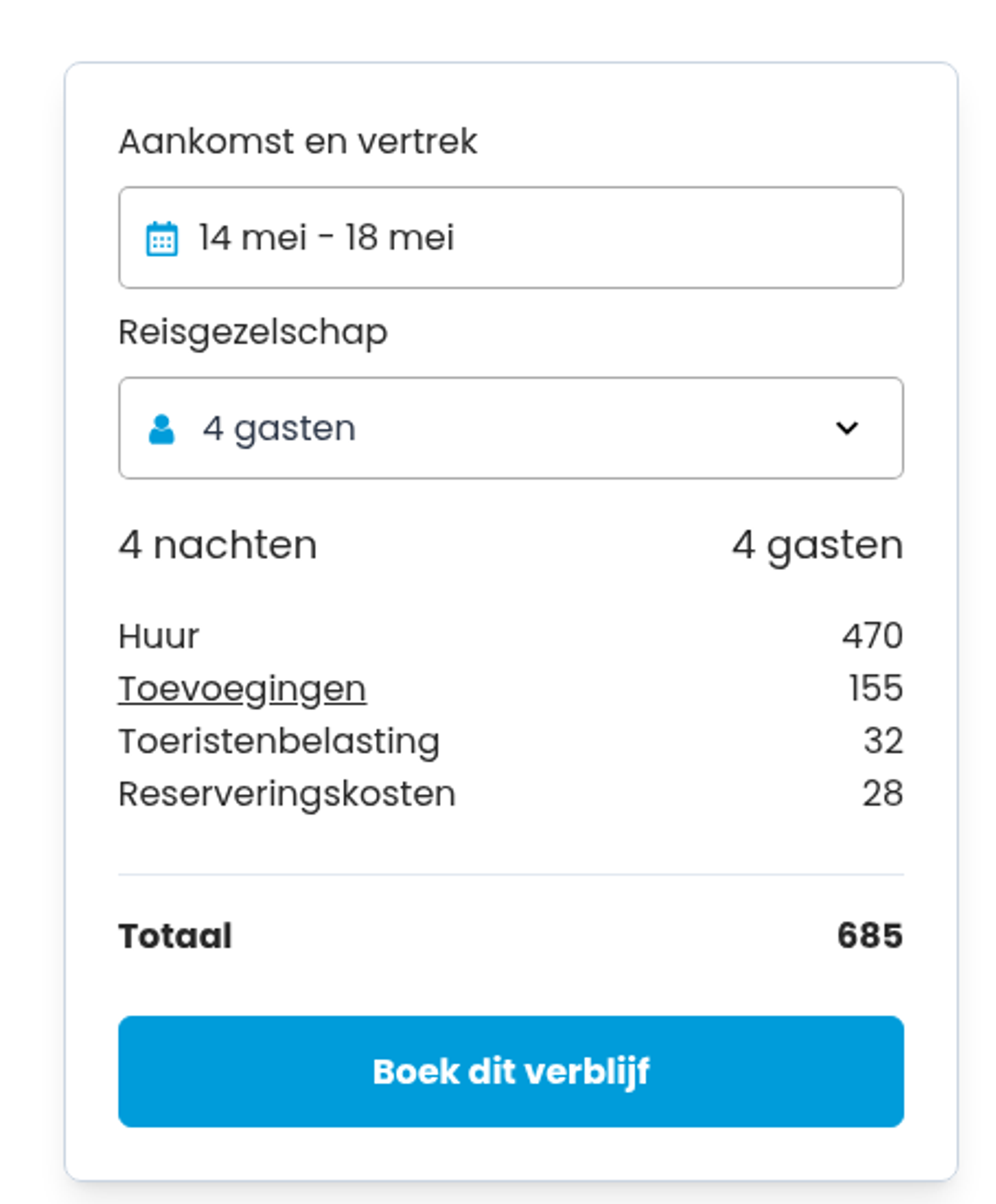 Boekingsvoorbeeld