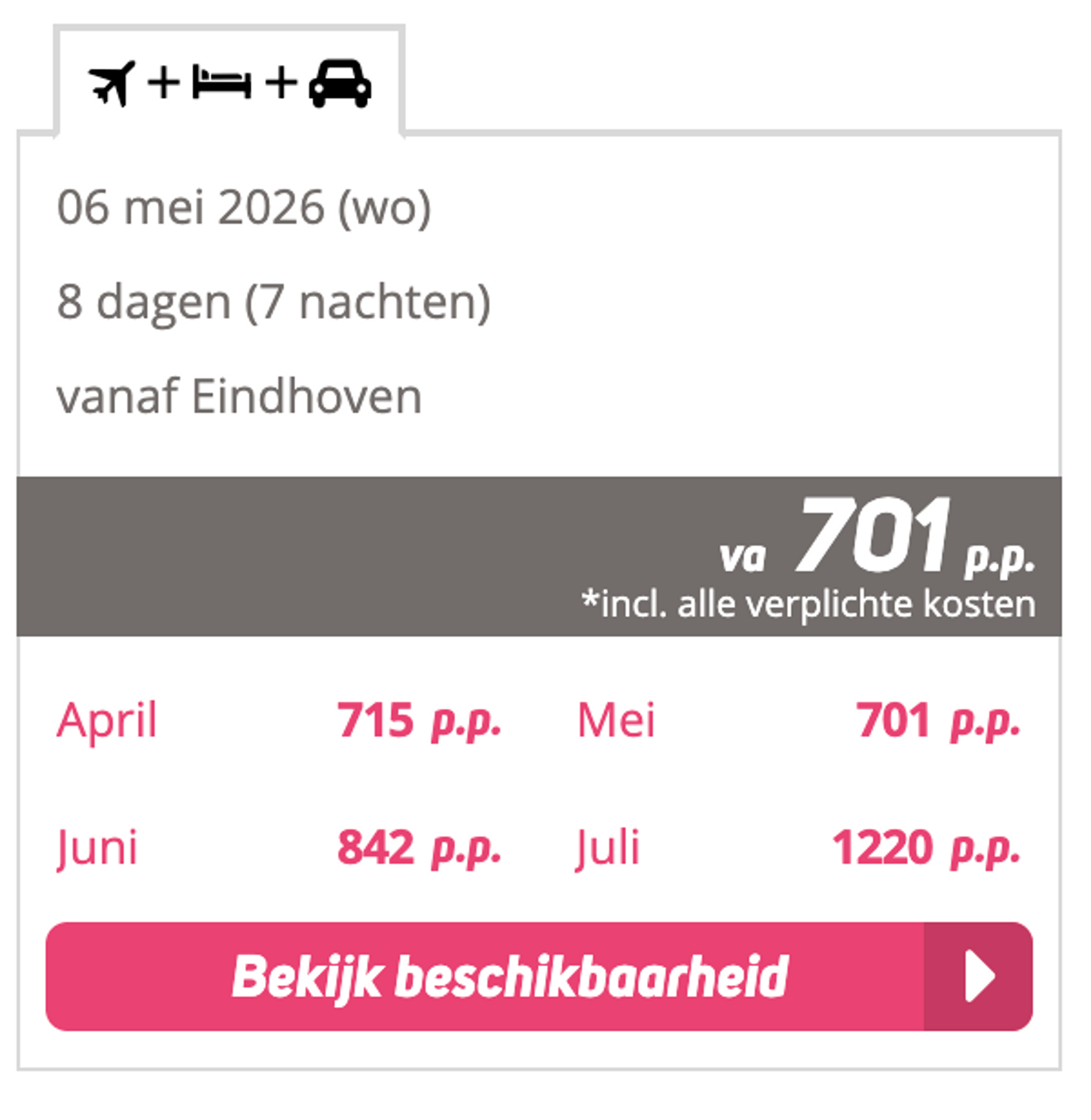 Boekingsvoorbeeld
