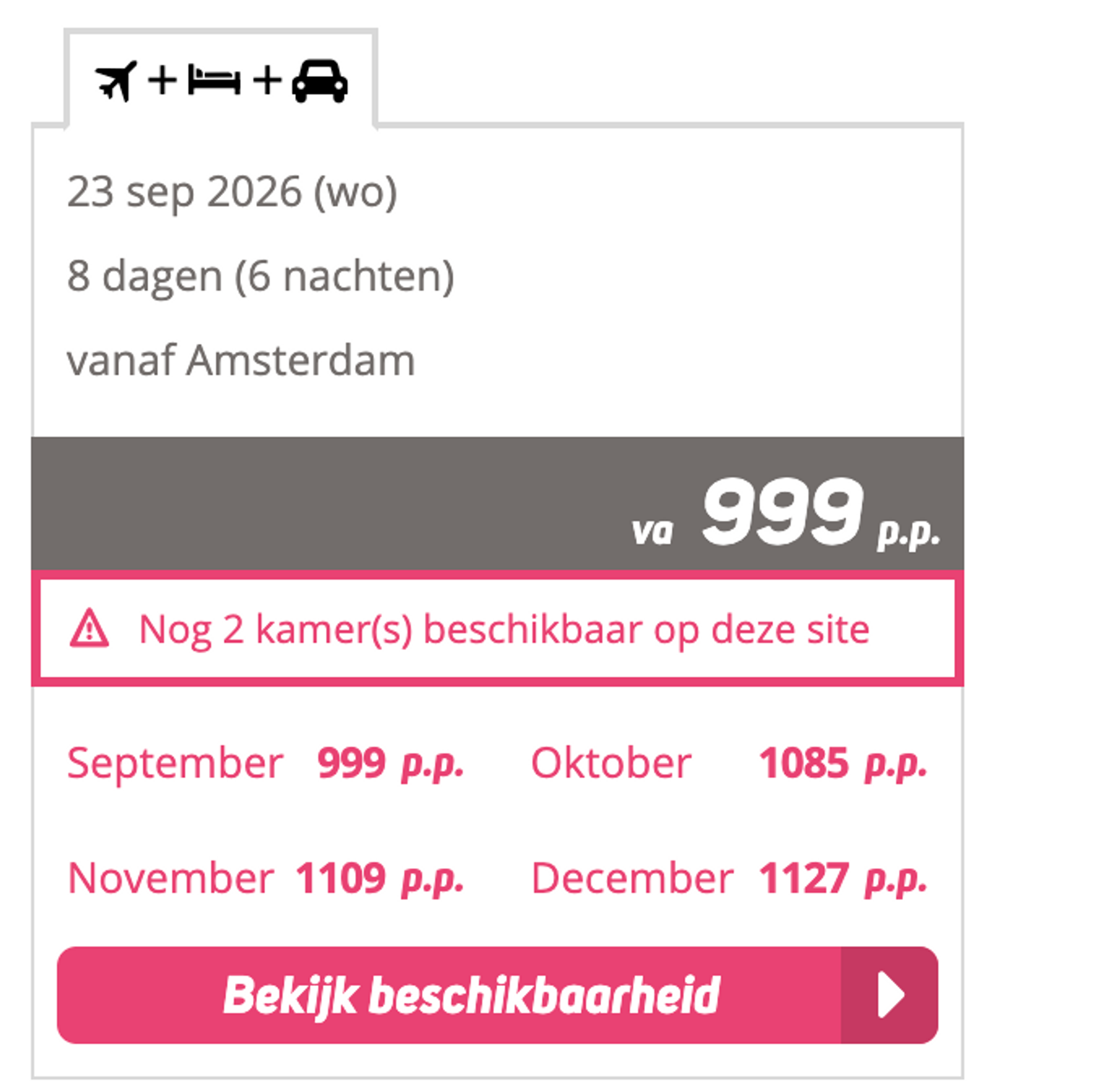 Boekingsvoorbeeld