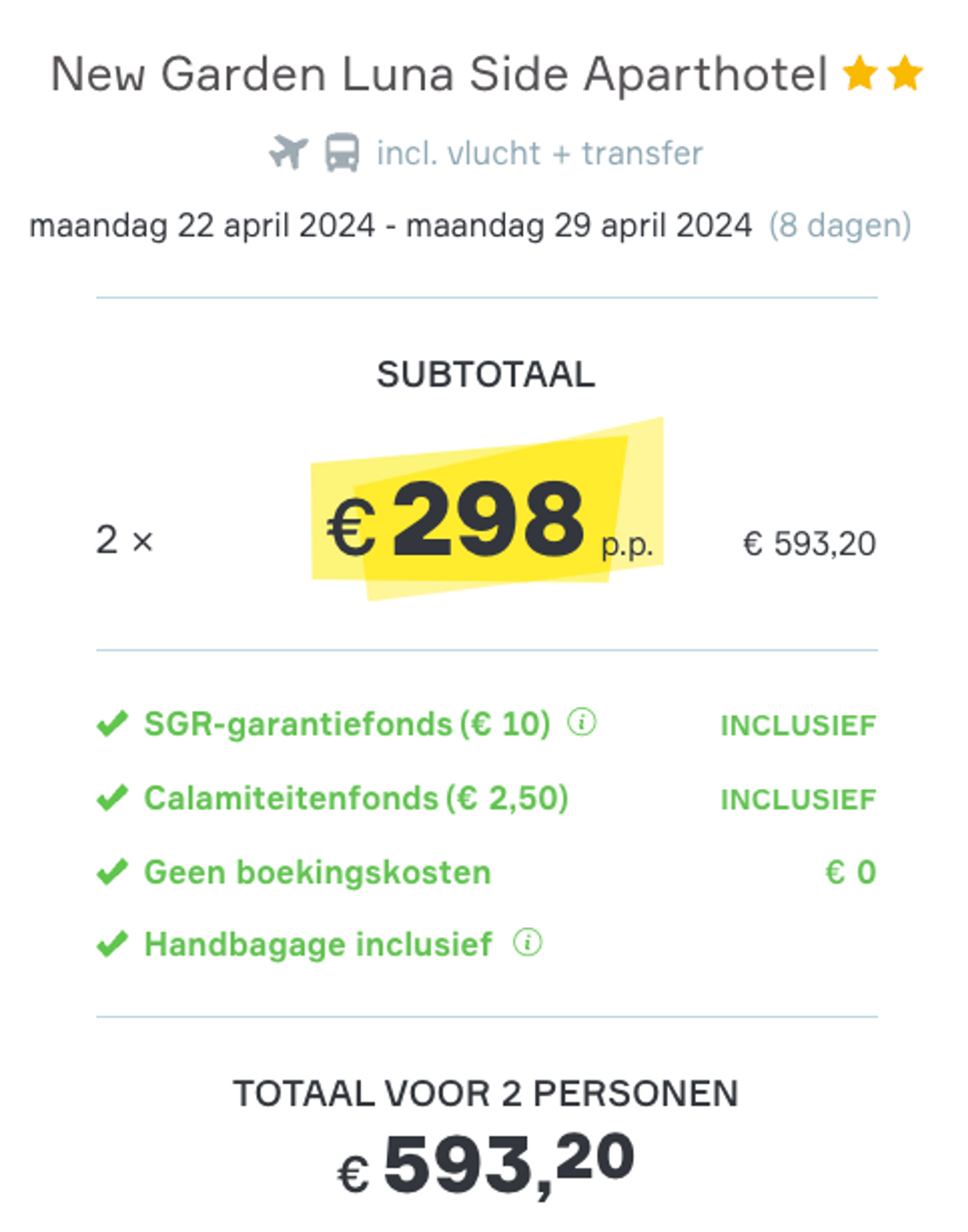 Boekingsvoorbeeld