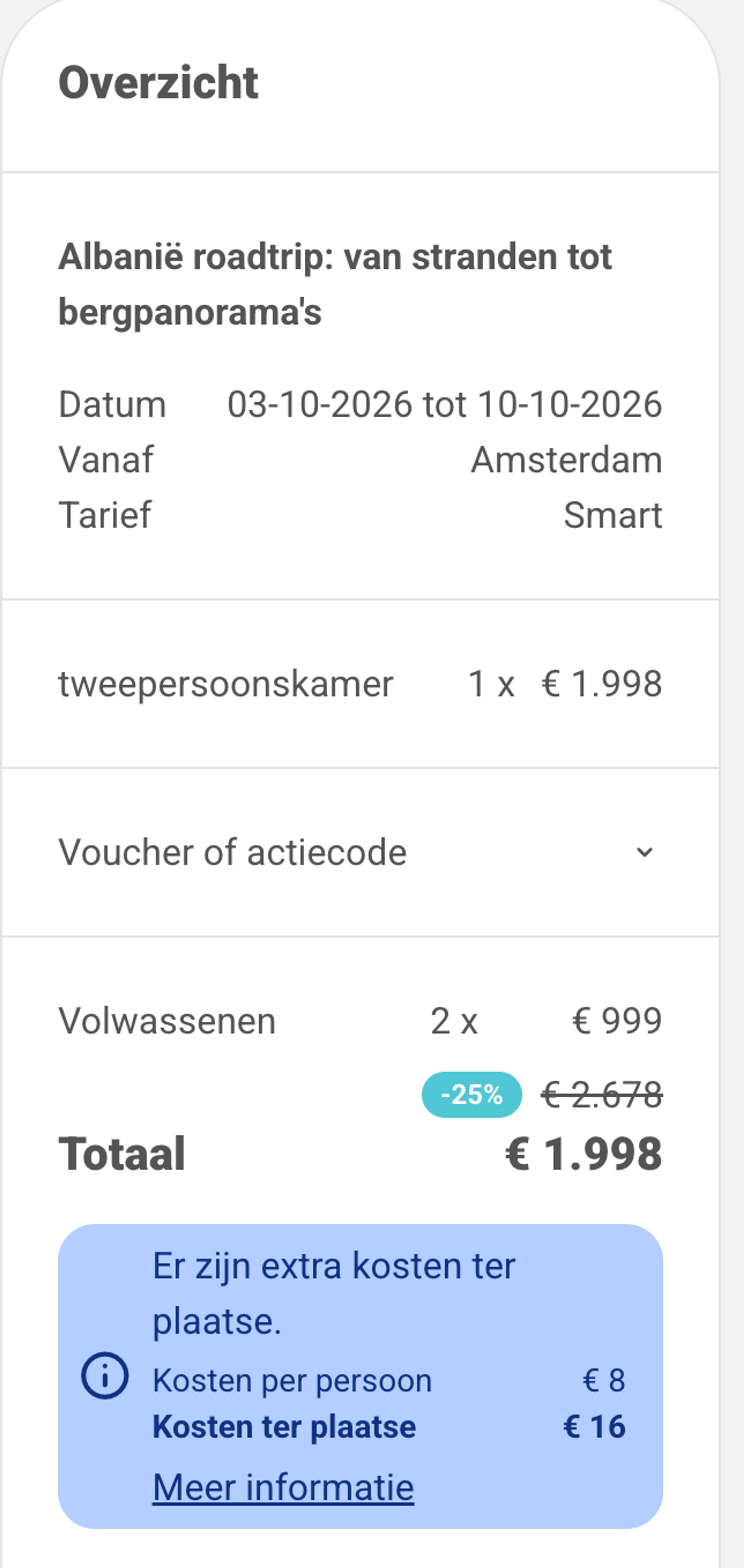 Boekingsvoorbeeld