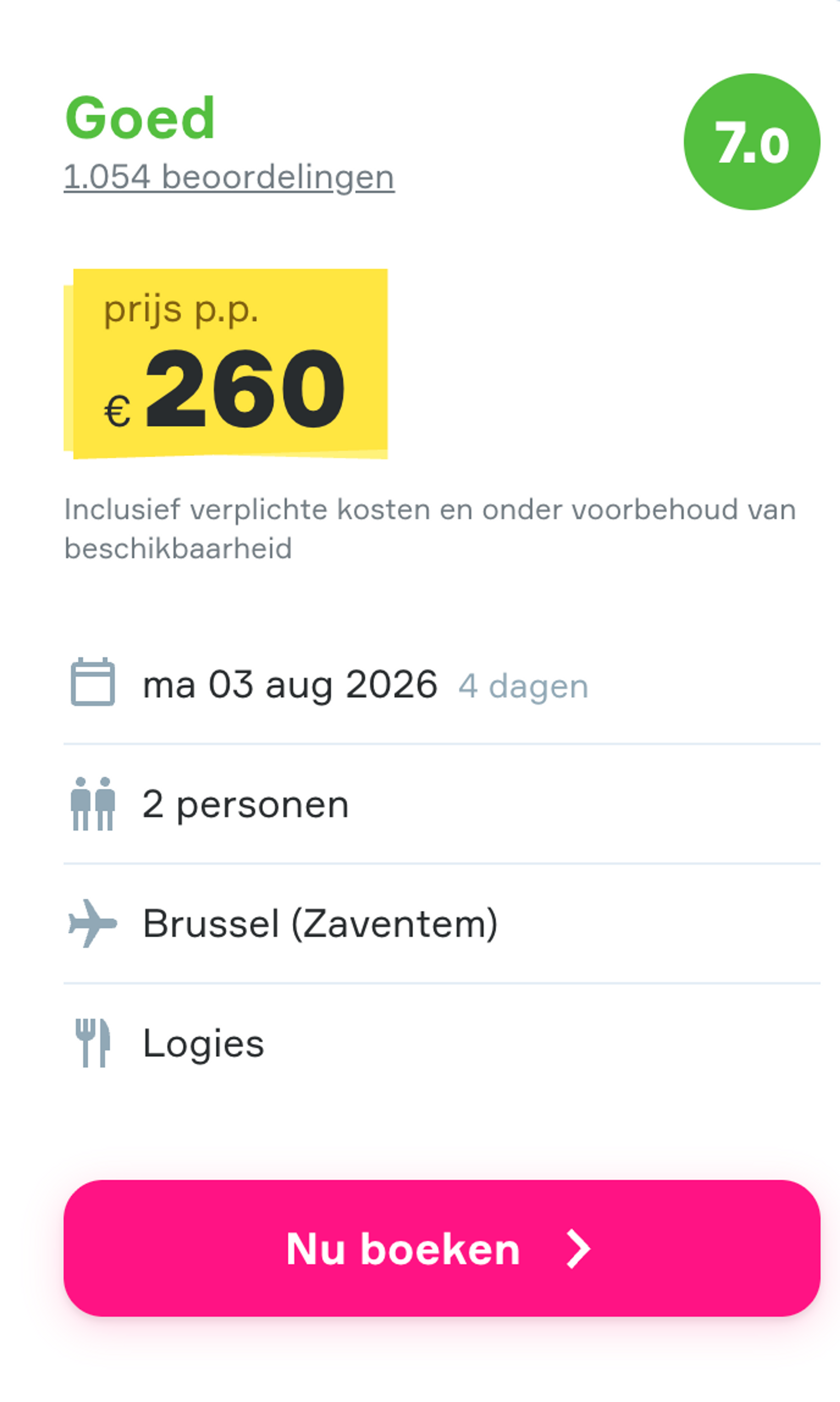 Boekingsvoorbeeld