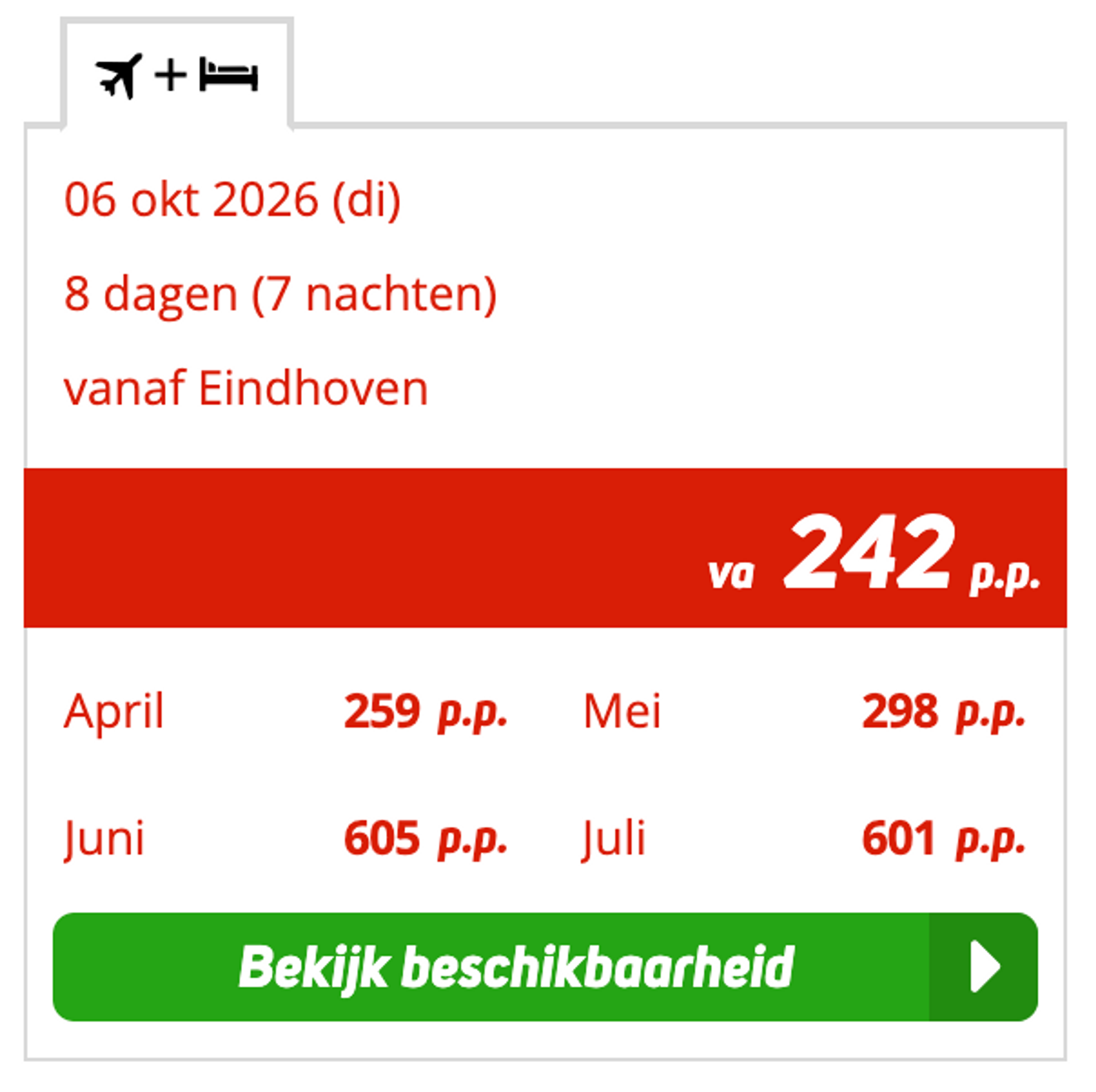 Boekingsvoorbeeld
