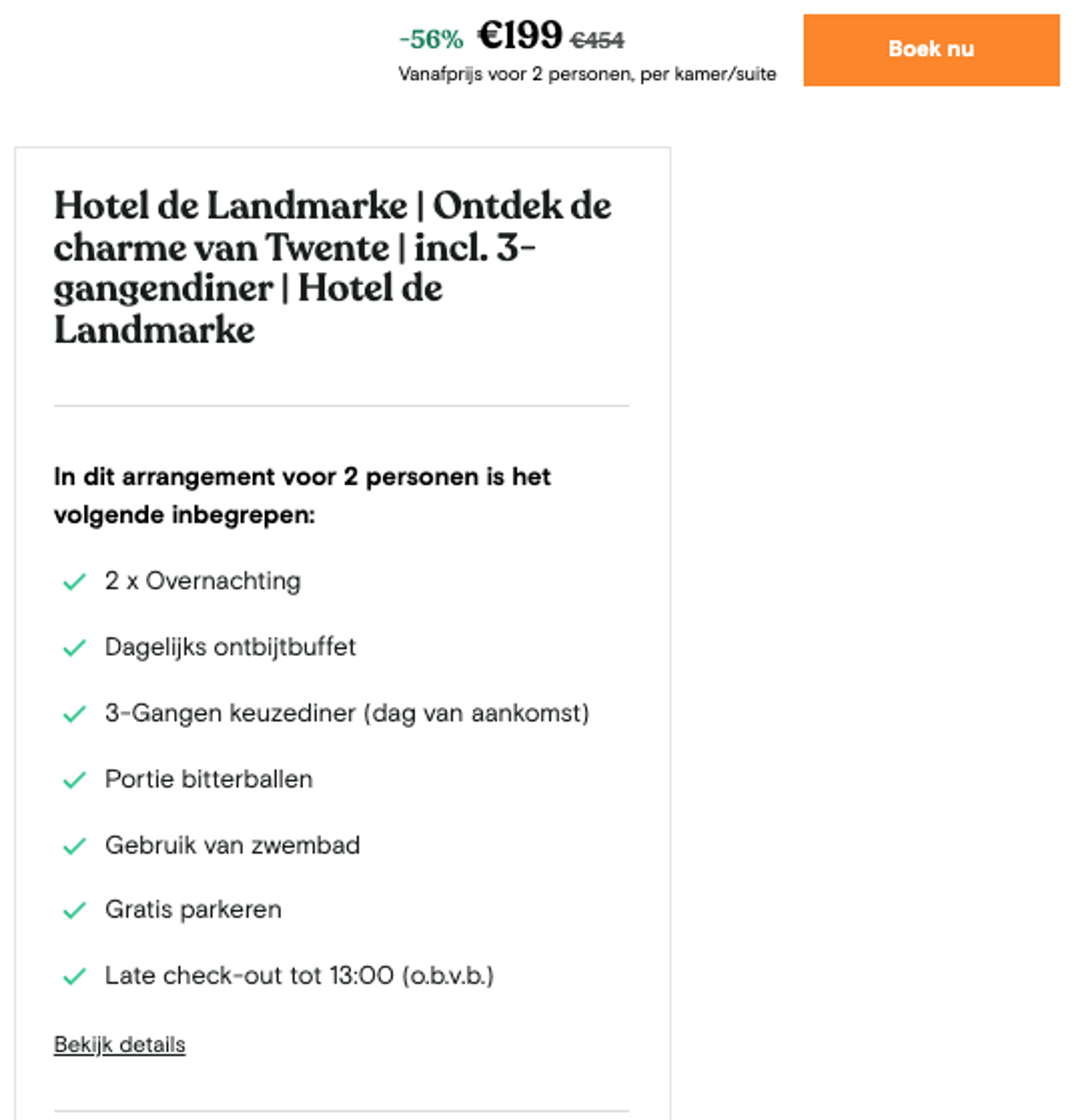 Boekingsvoorbeeld
