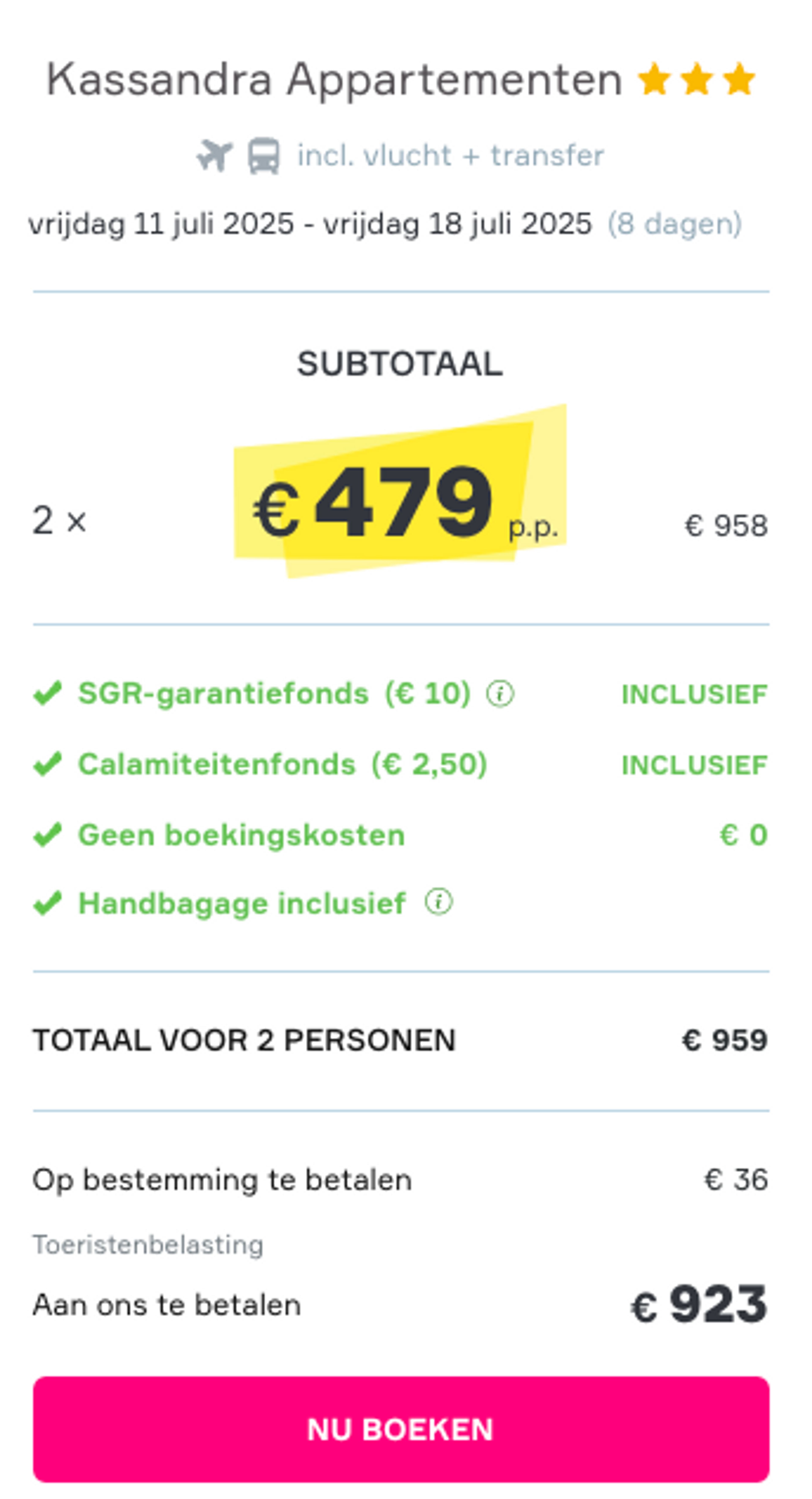 Boekingsvoorbeeld
