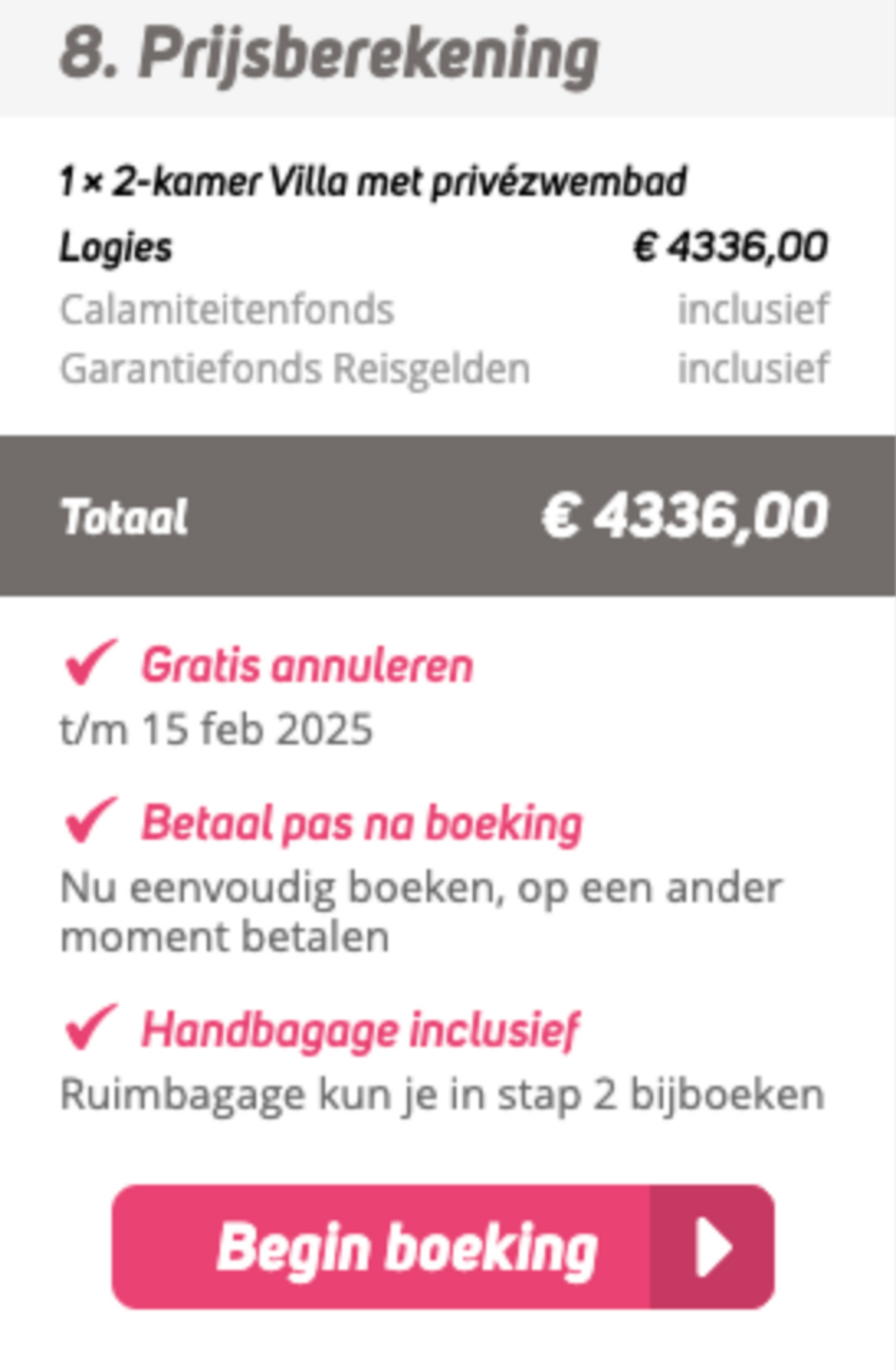 Boekingsvoorbeeld