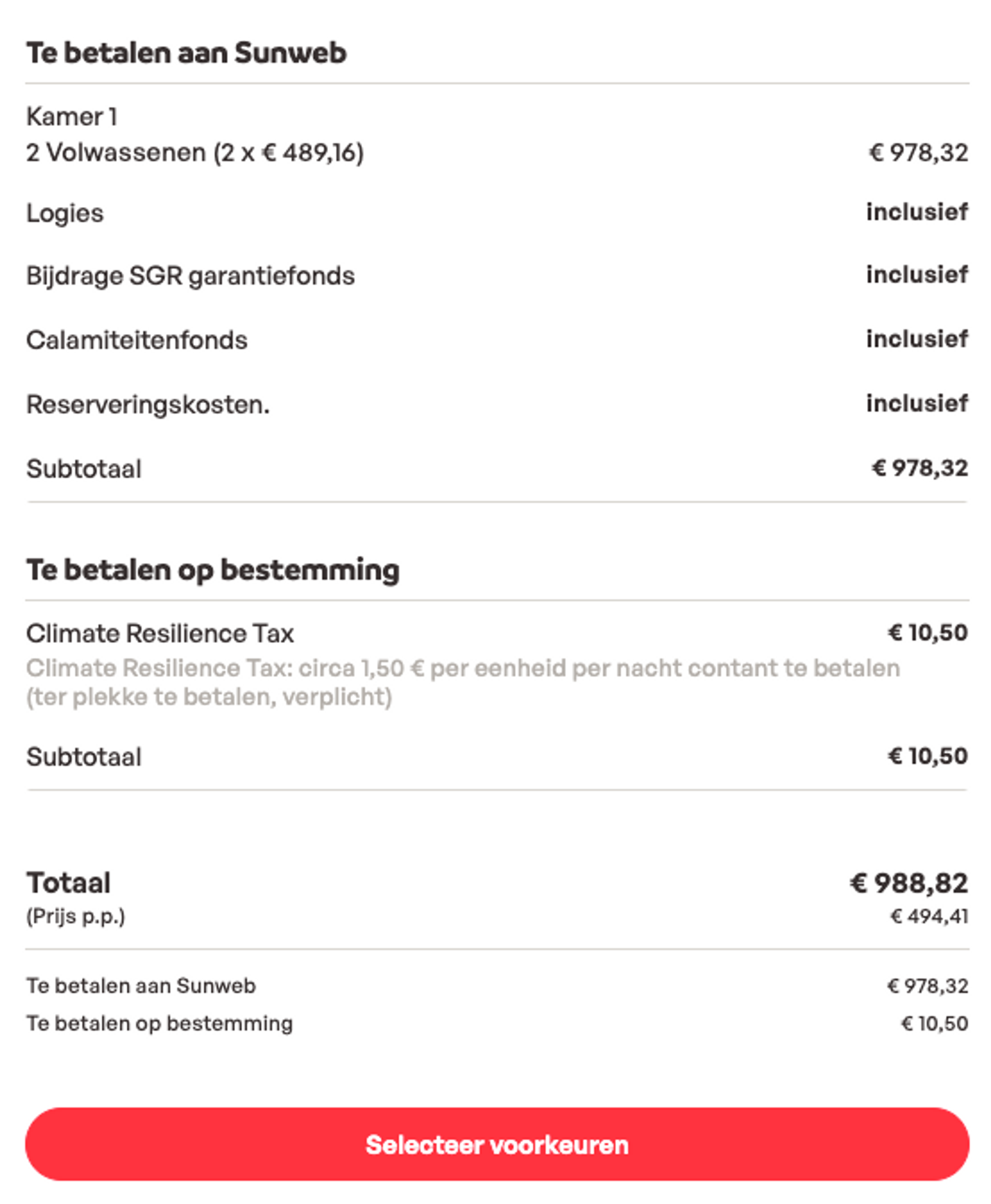 Boekingsvoorbeeld