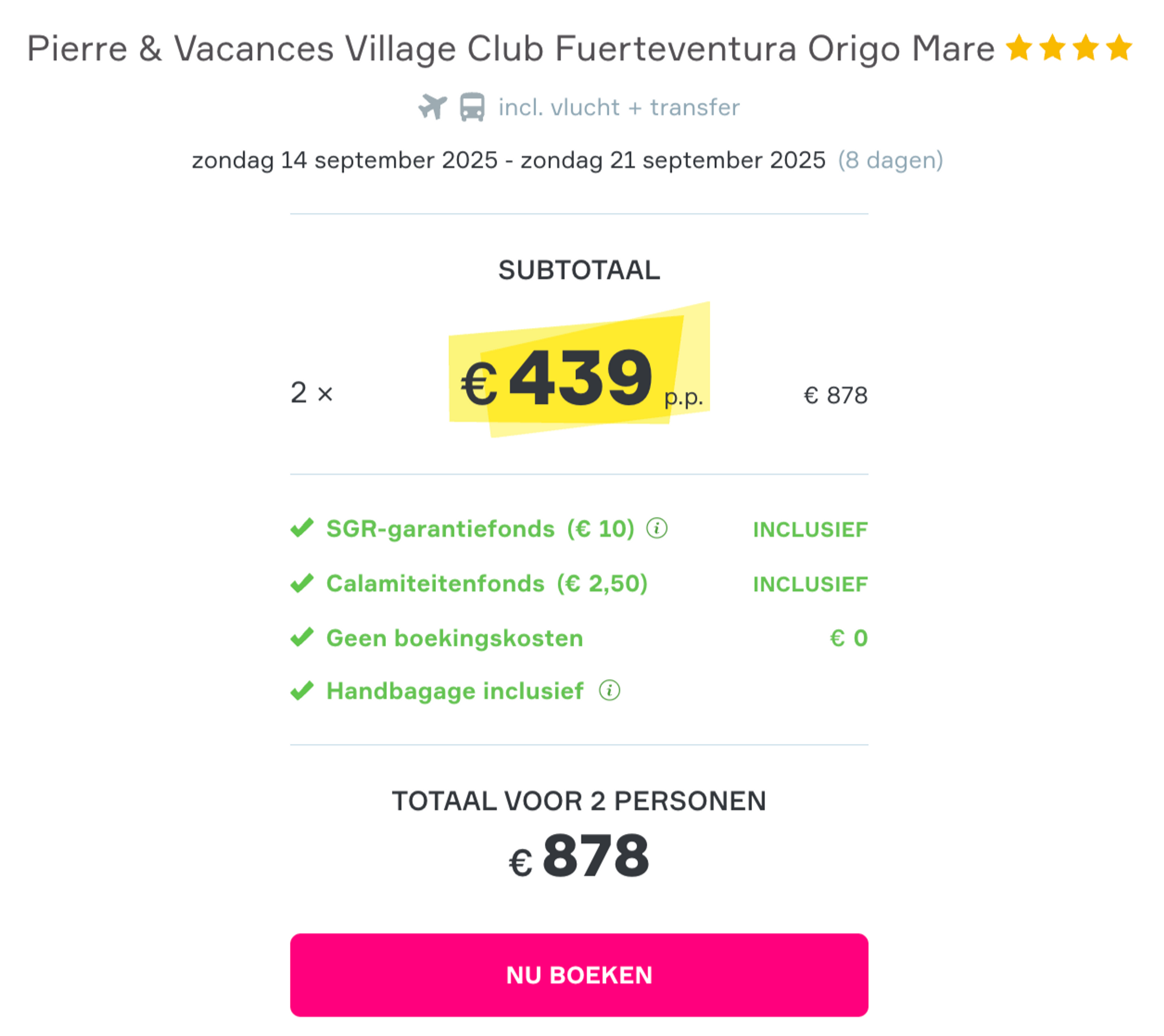 Boekingsvoorbeeld