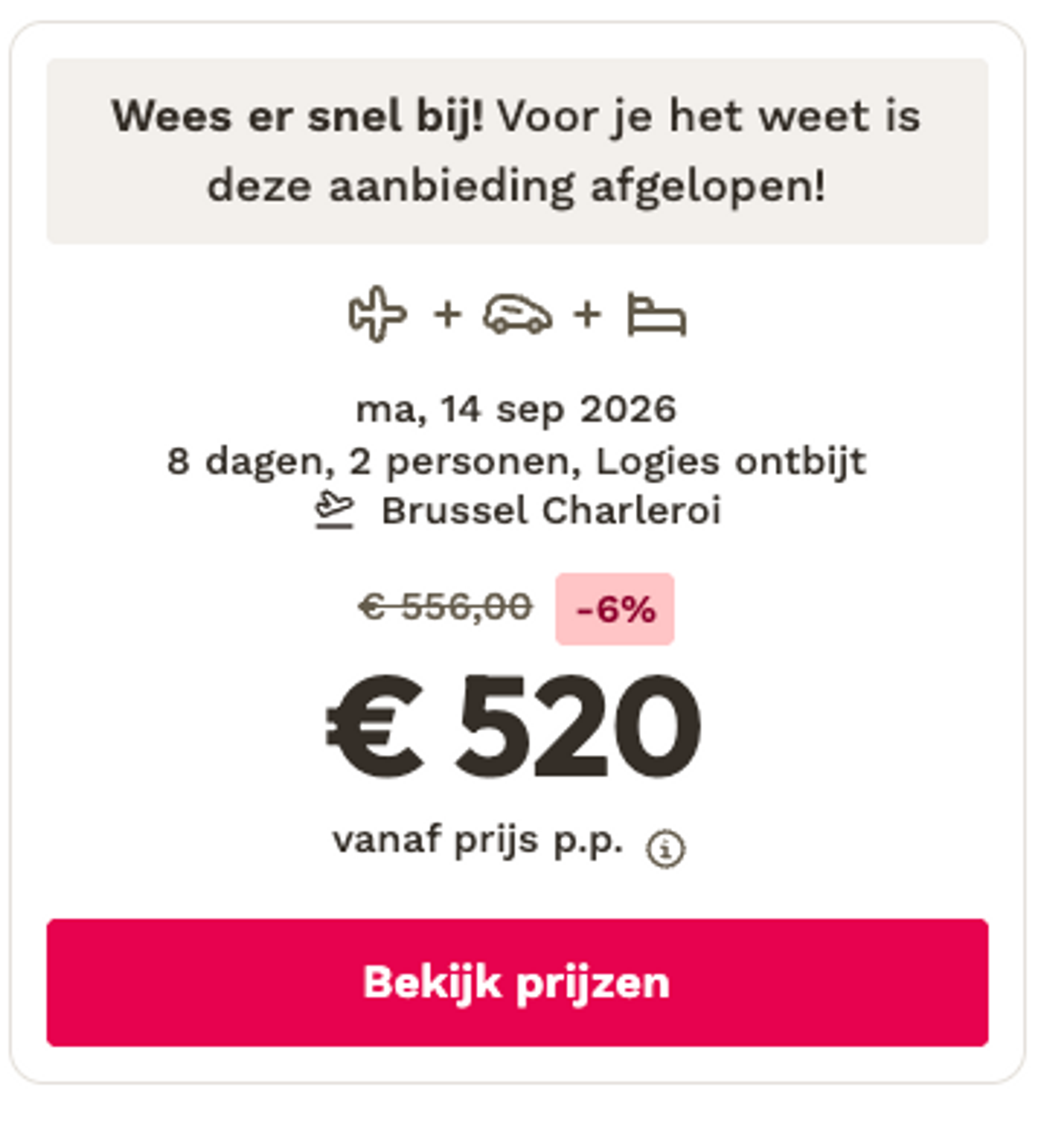 Boekingsvoorbeeld