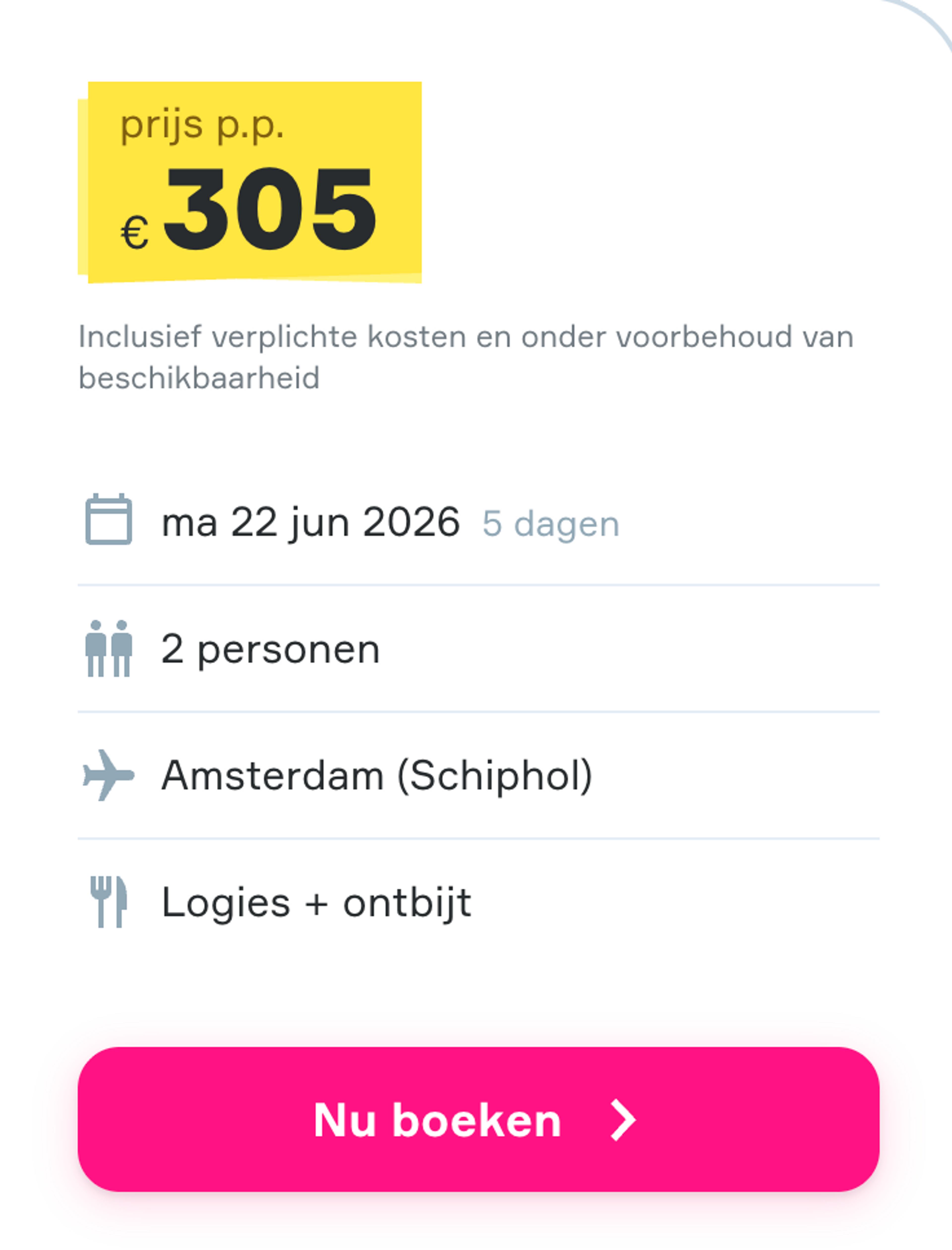 Boekingsvoorbeeld