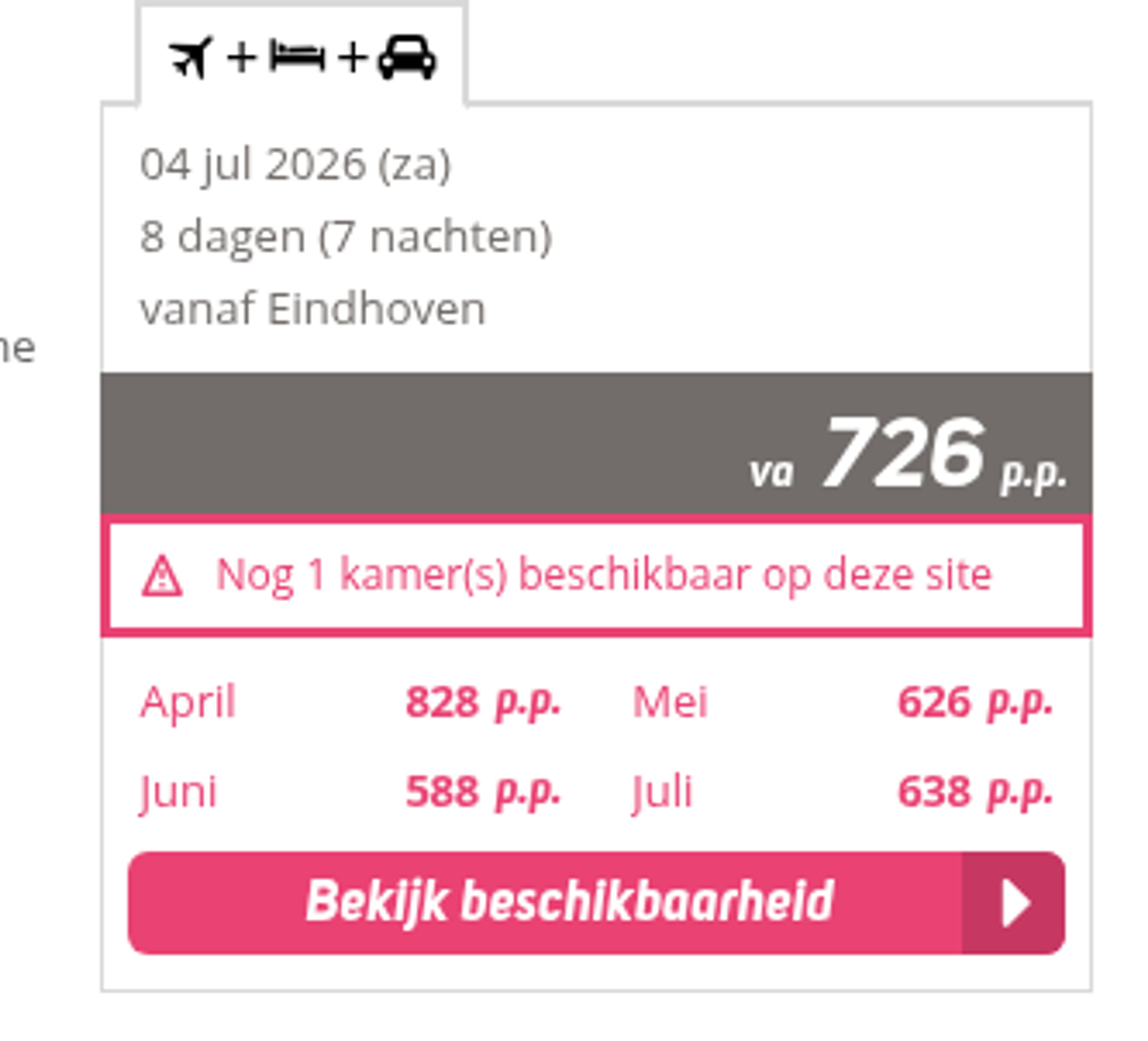 Boekingsvoorbeeld