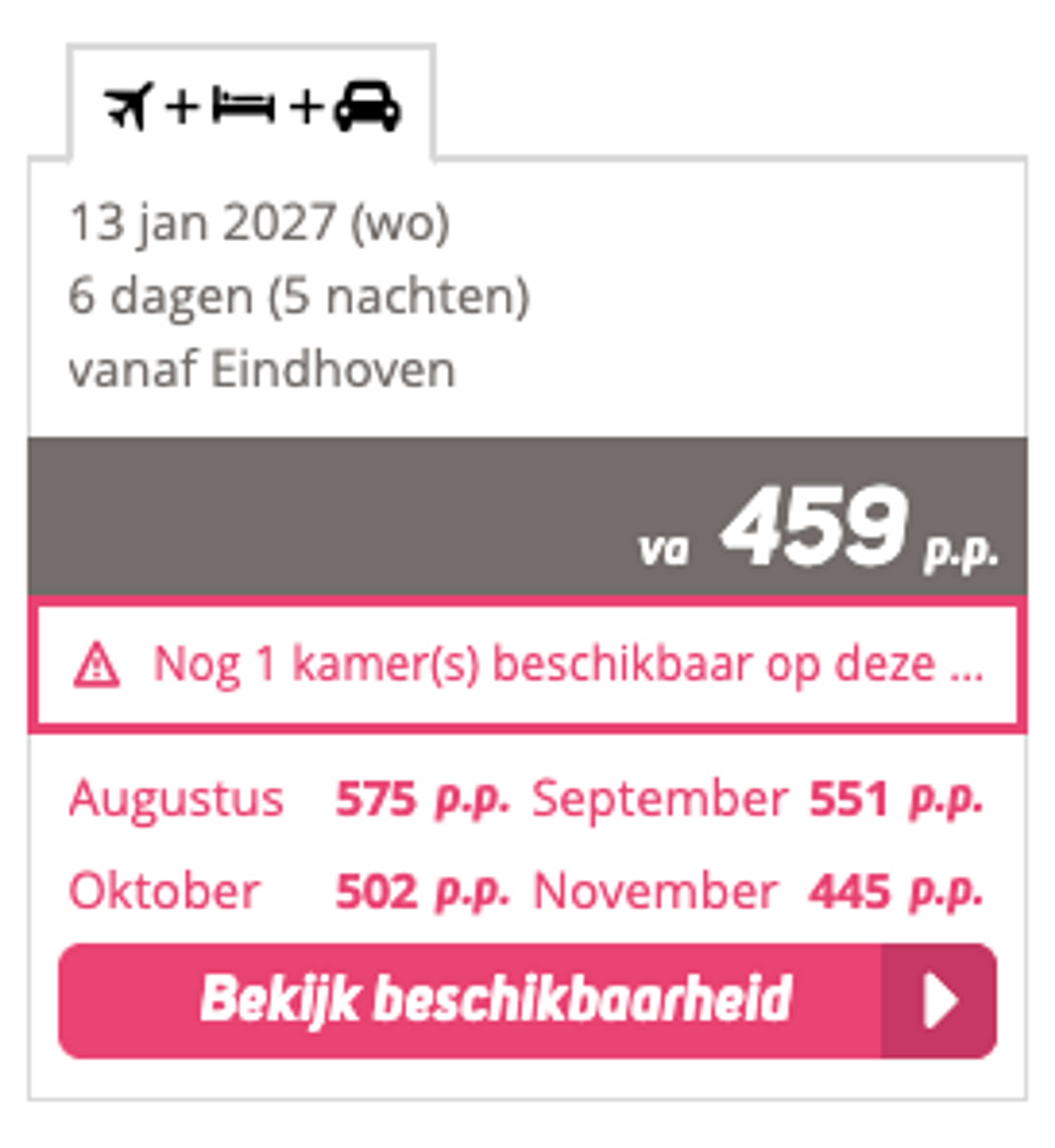 Boekingsvoorbeeld