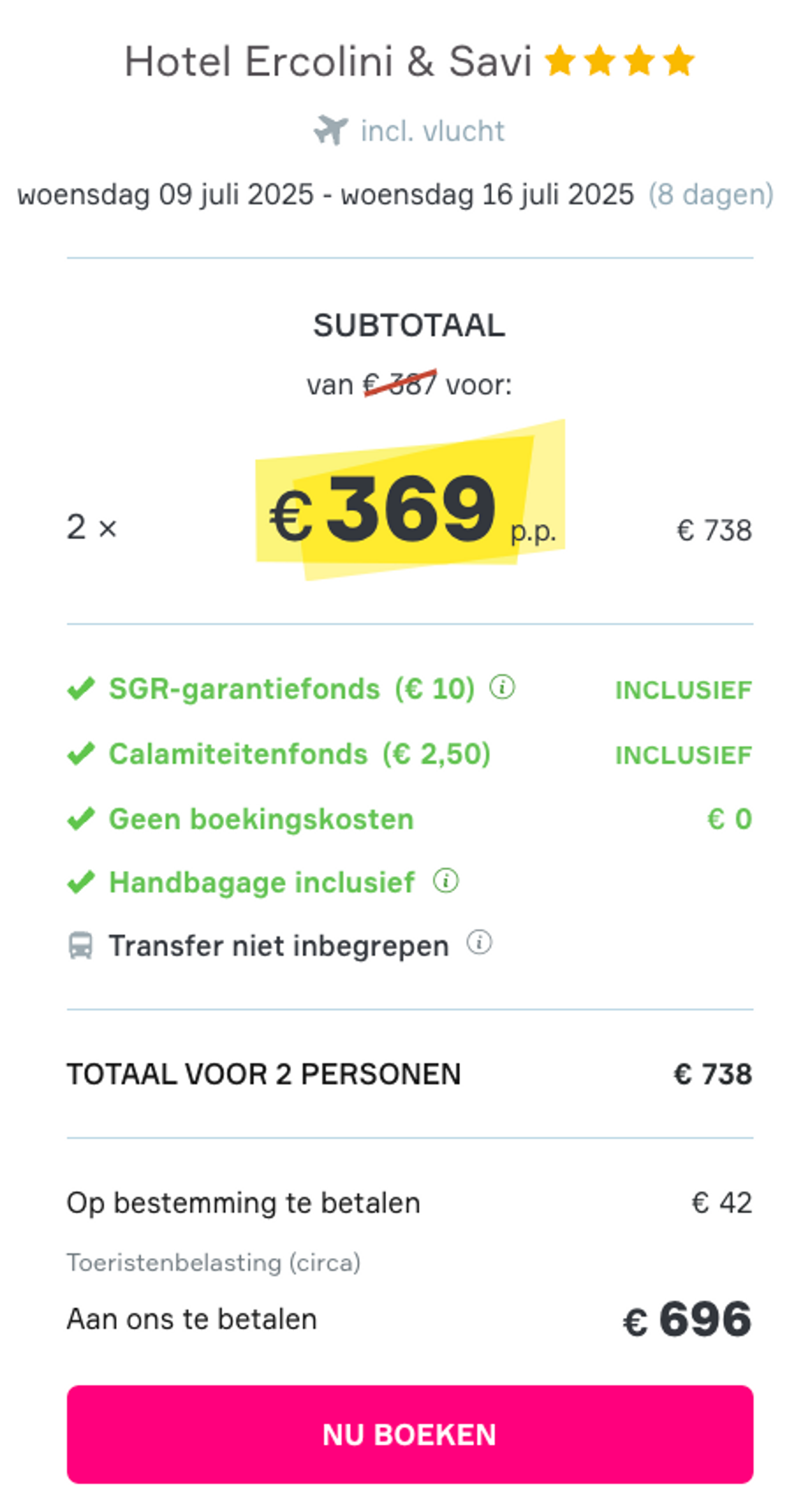 Boekingsvoorbeeld