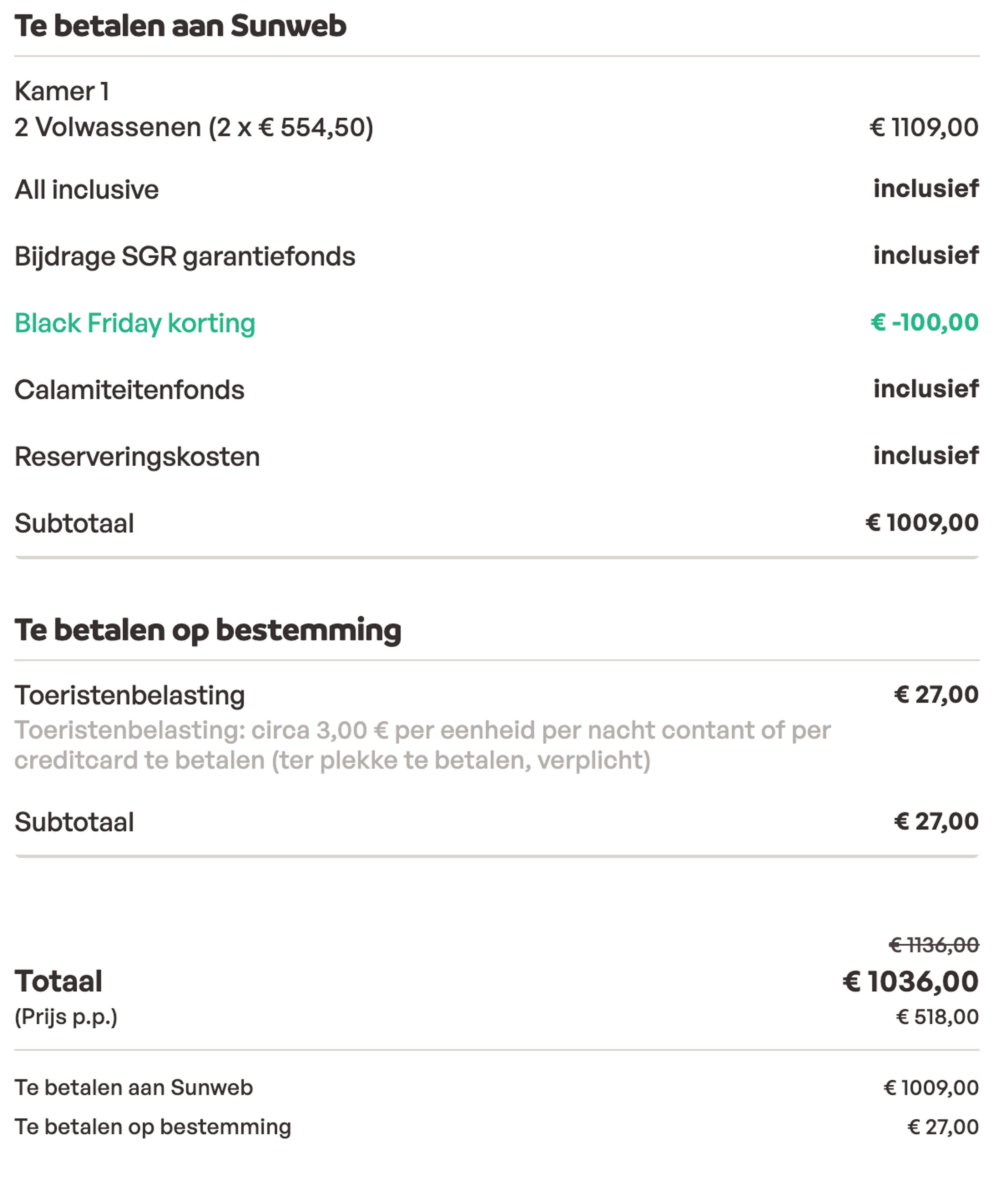 Boekingsvoorbeeld