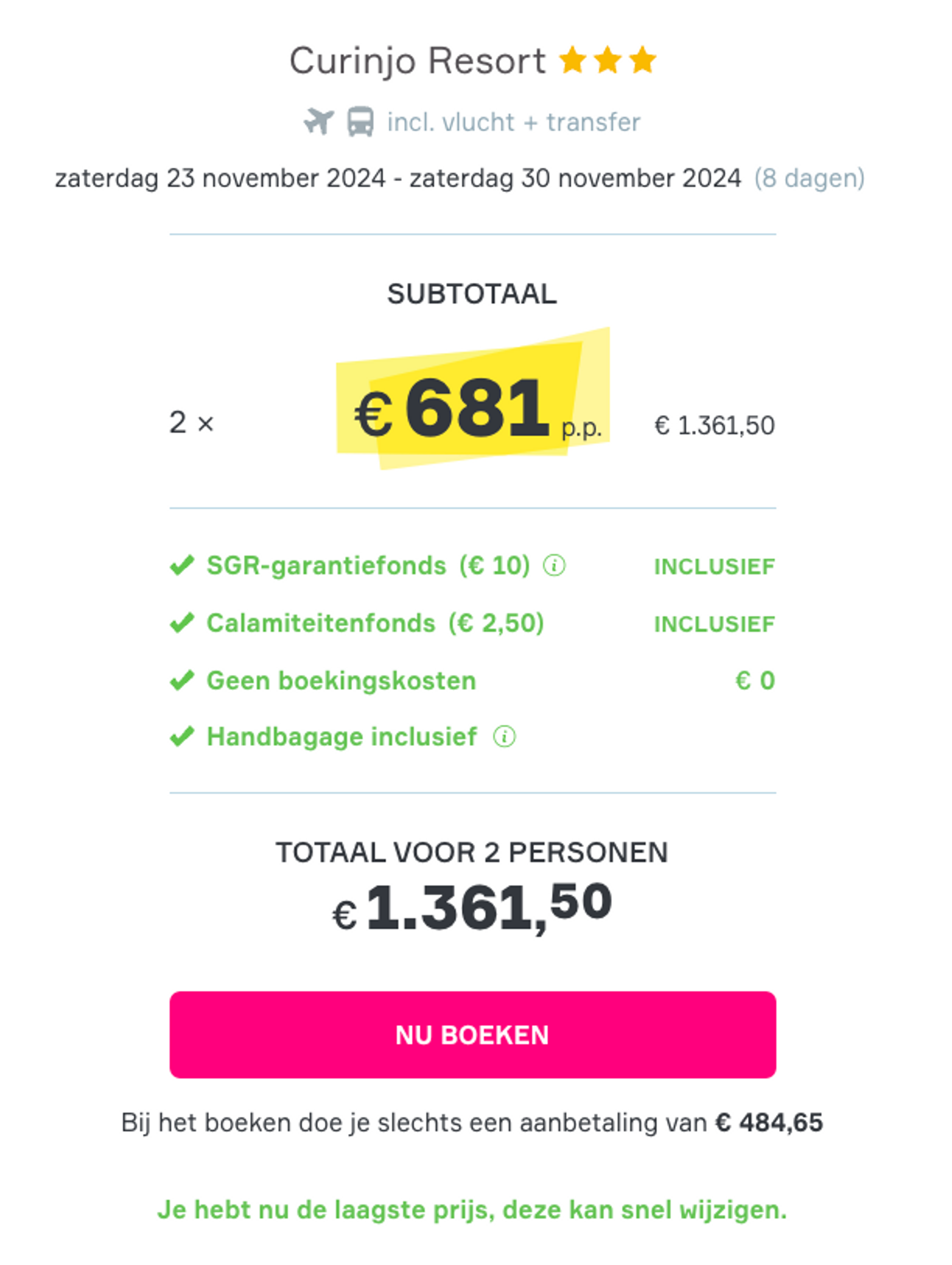 Boekingsvoorbeeld