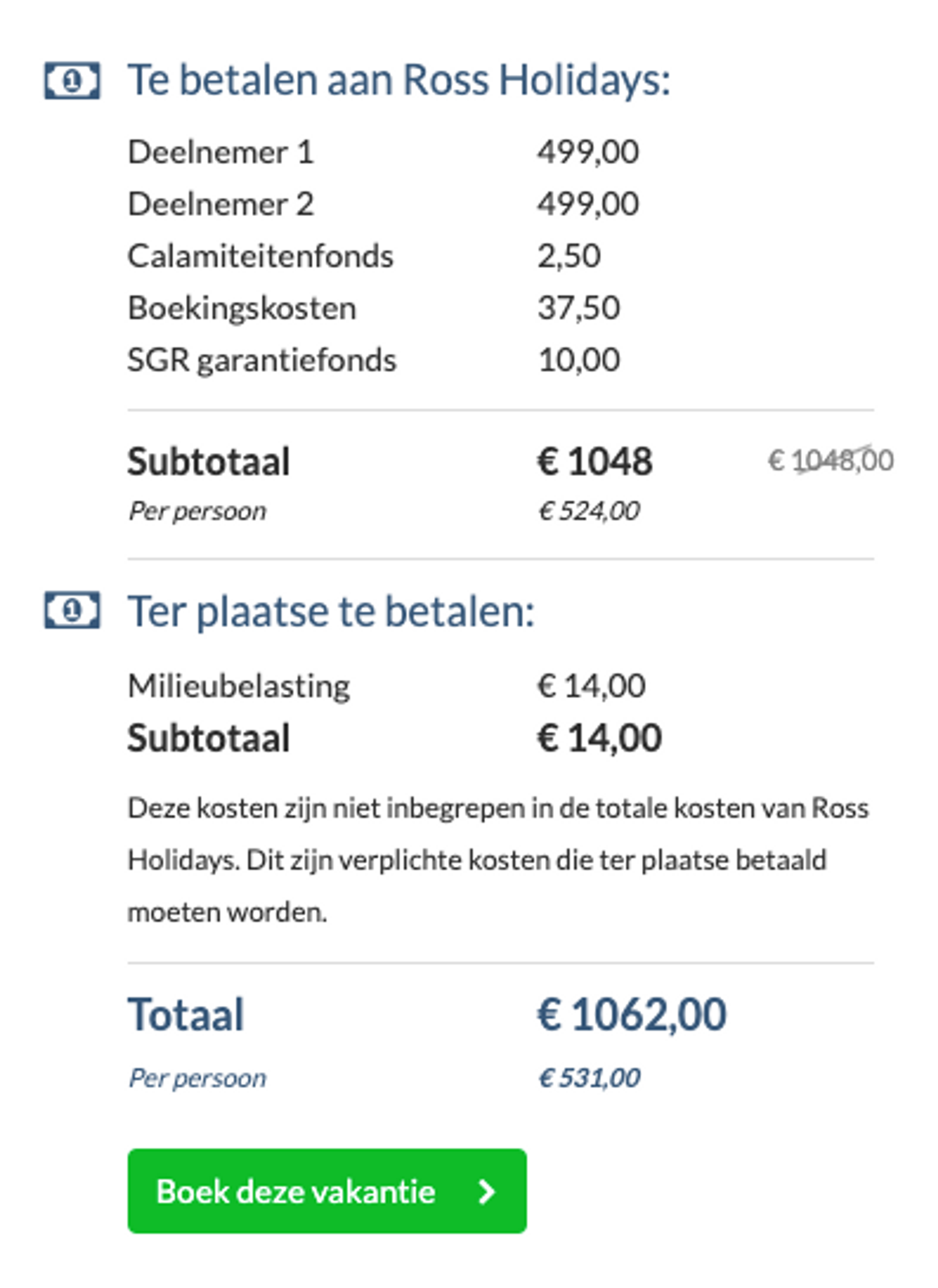 Boekingsvoorbeeld
