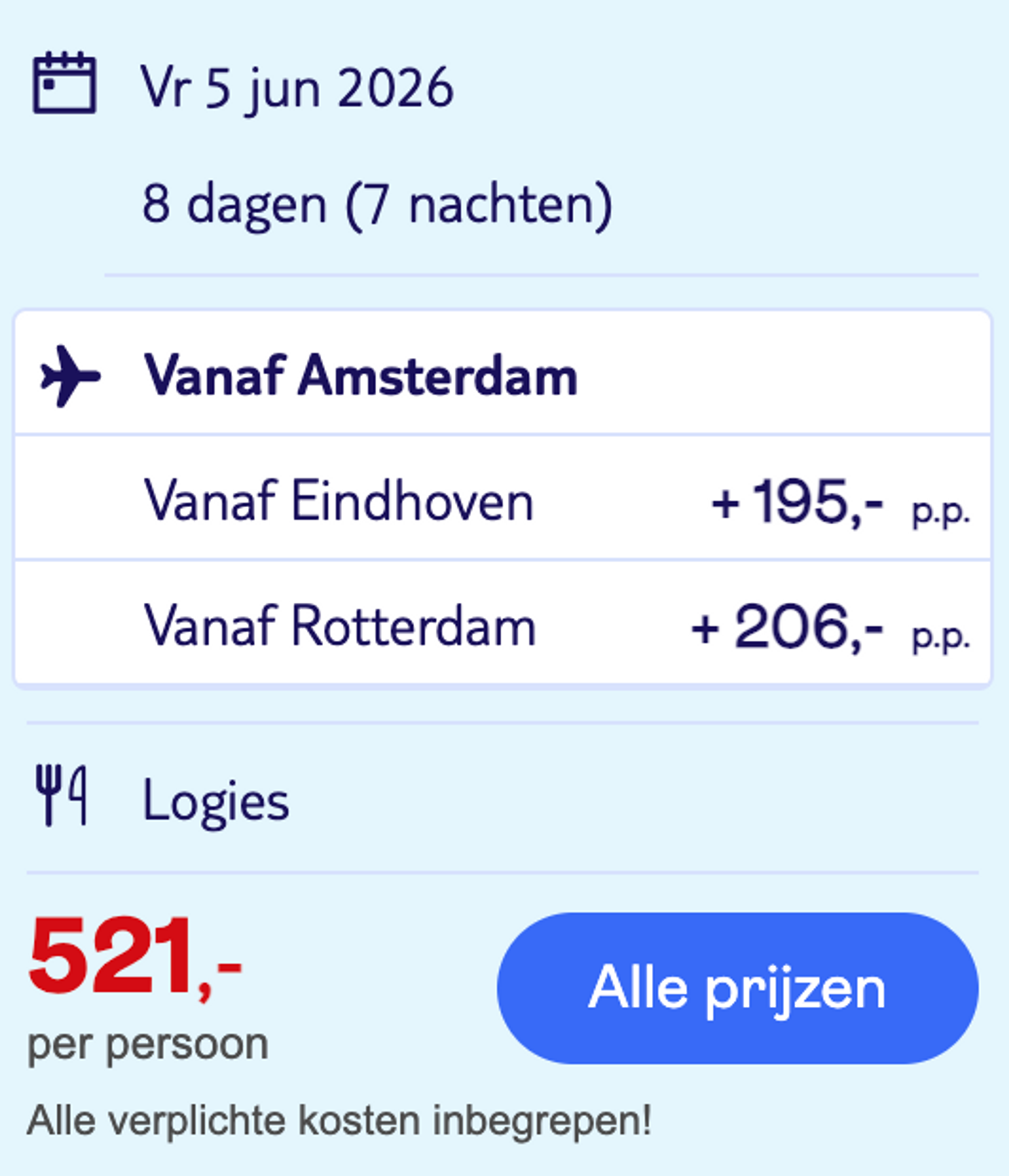 Boekingsvoorbeeld