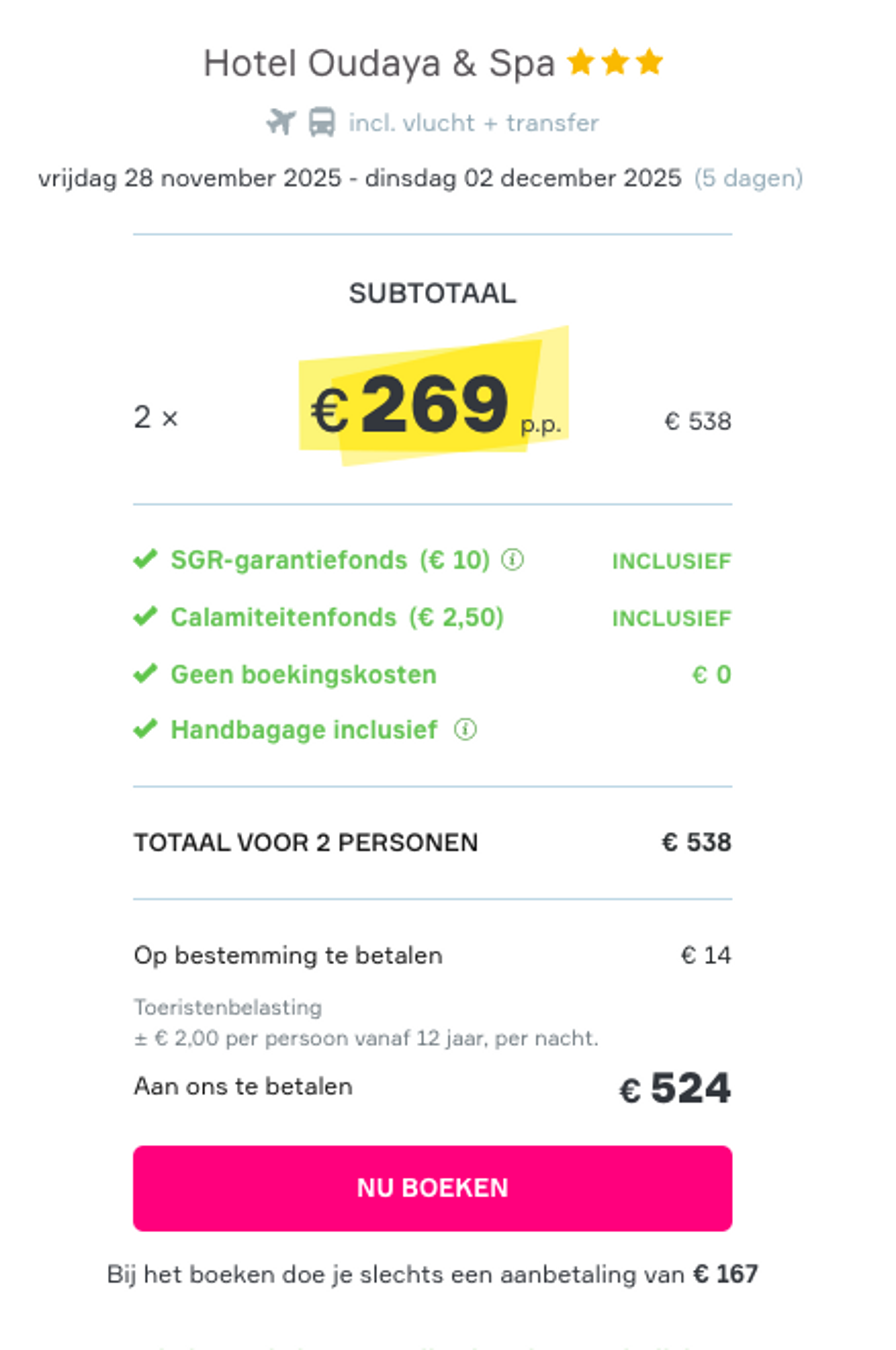 Boekingsvoorbeeld