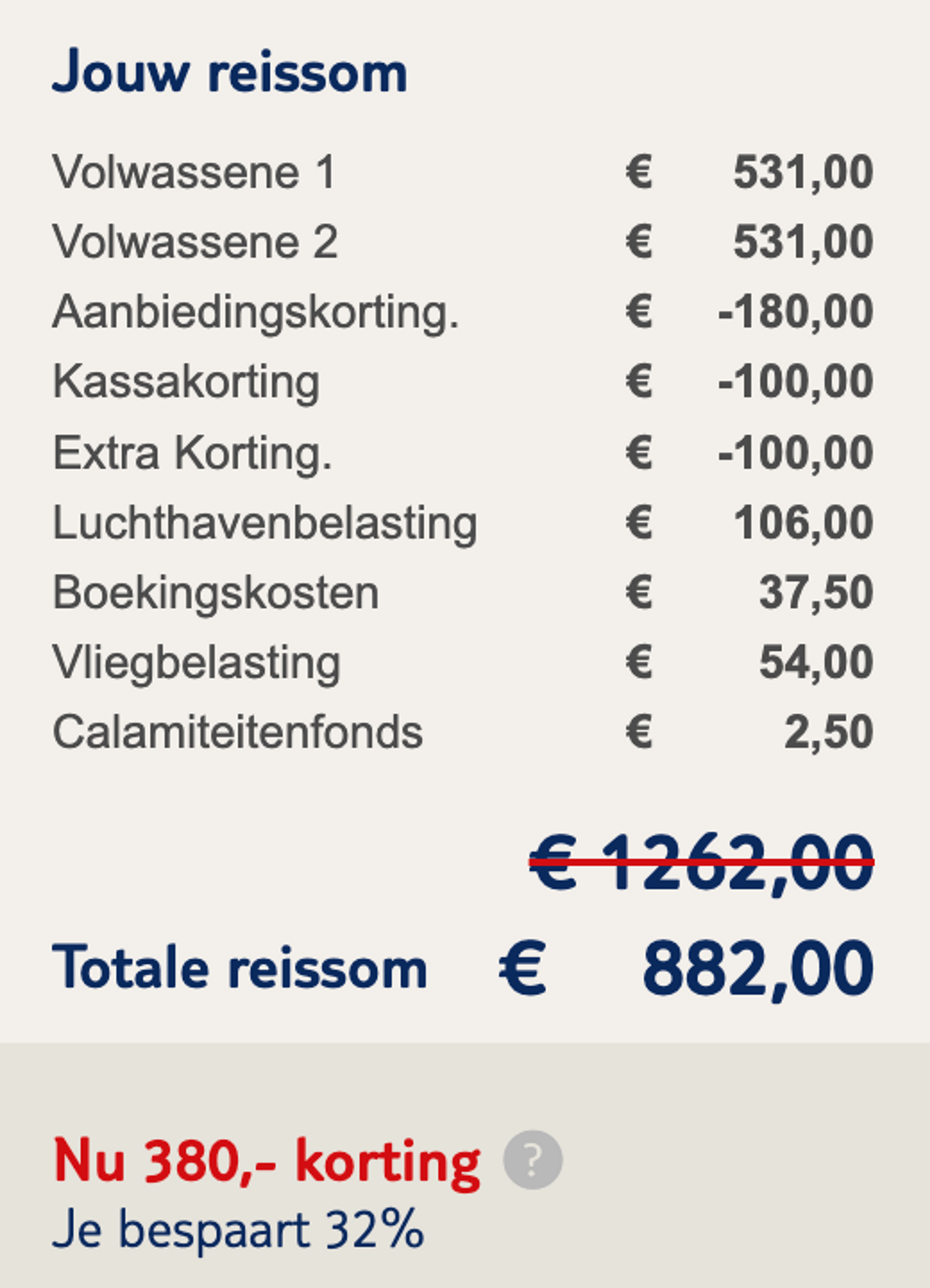 Boekingsvoorbeeld