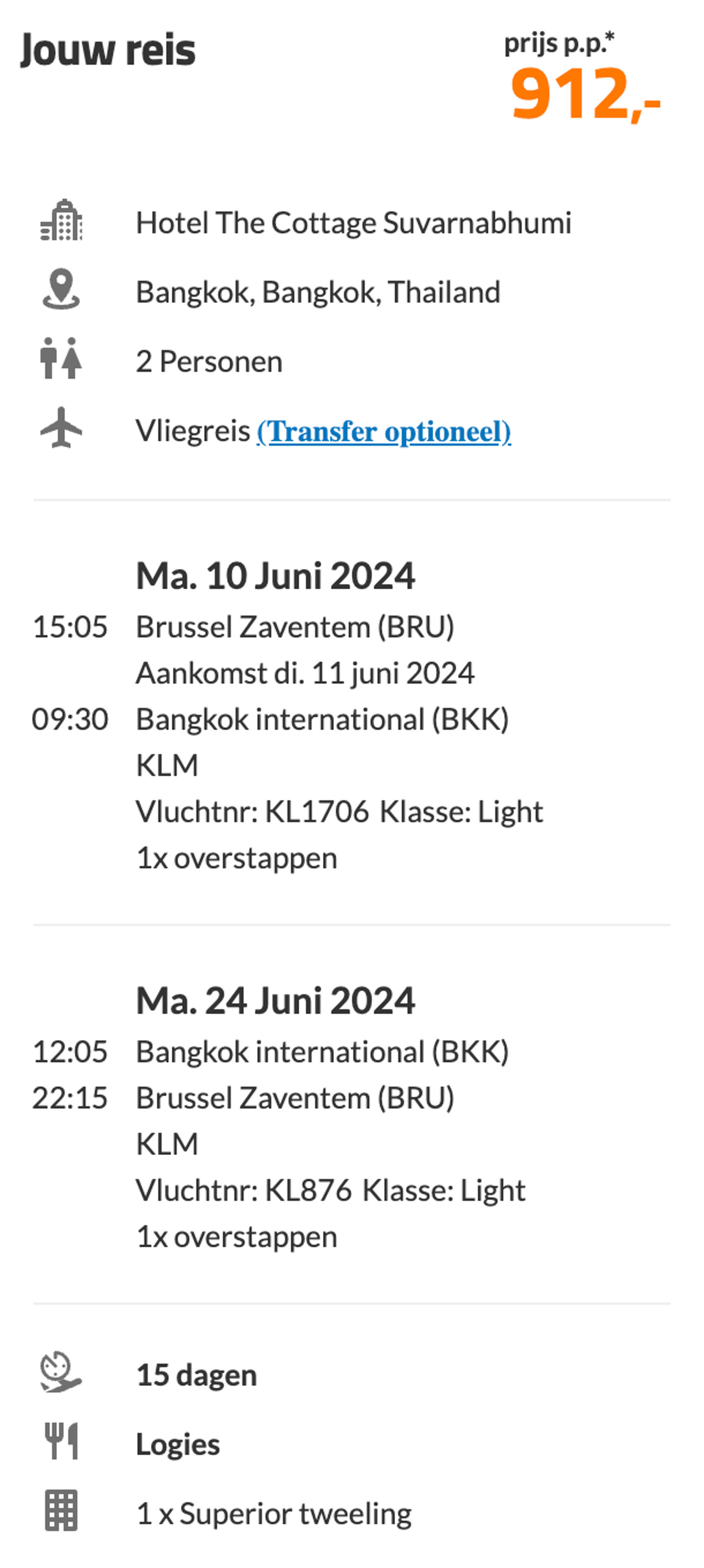 Boekingsvoorbeeld