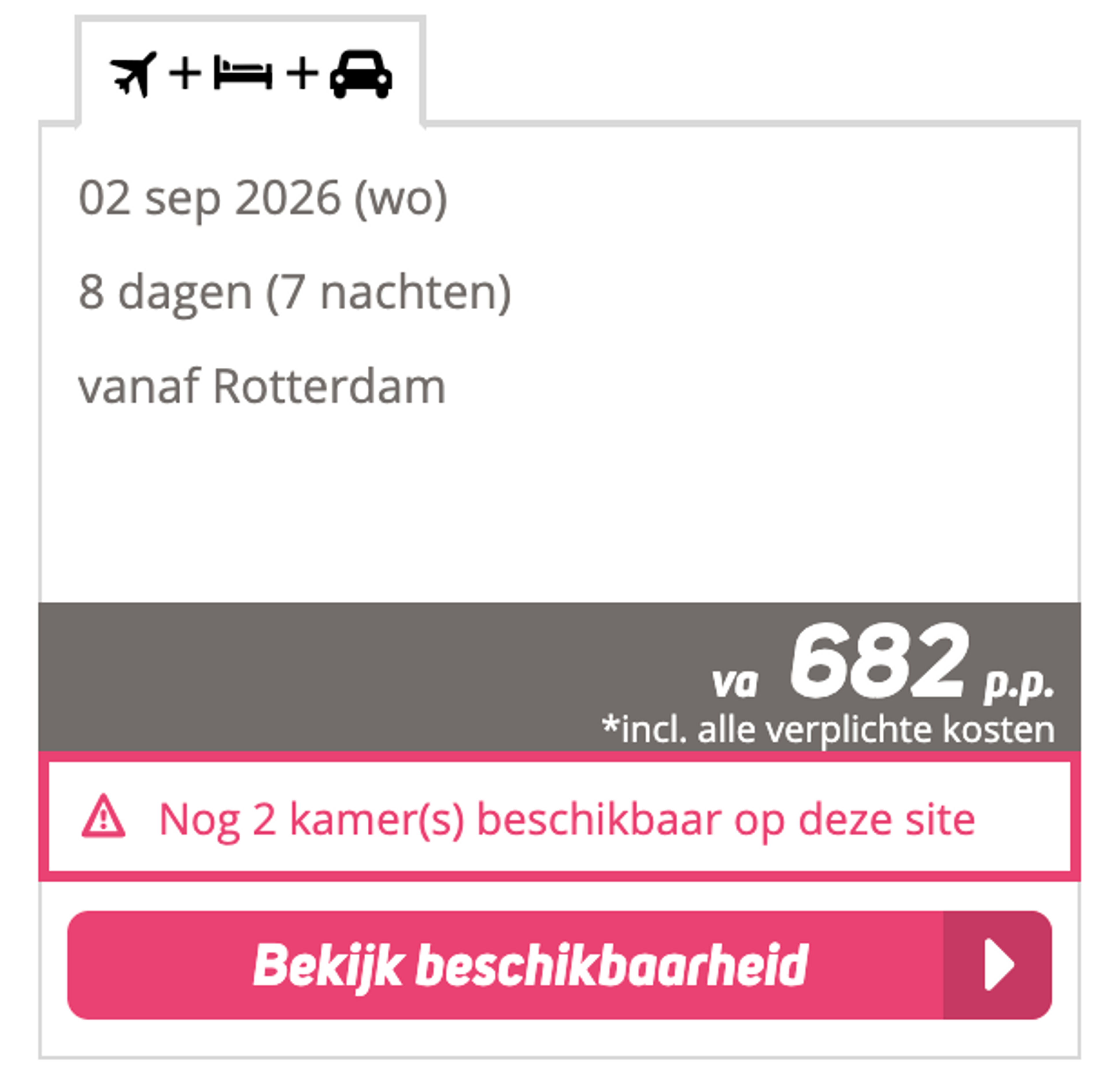 Boekingsvoorbeeld