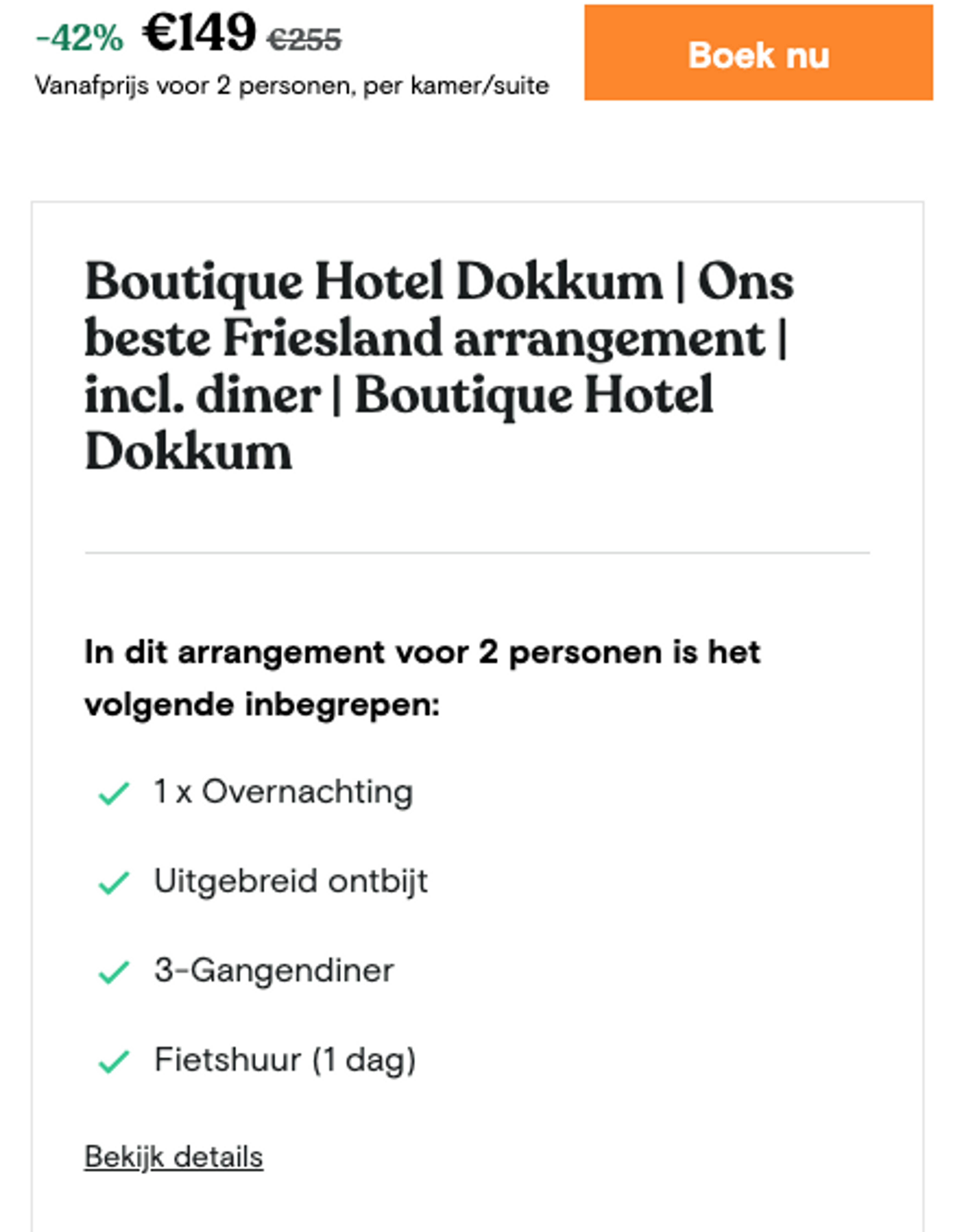 Boekingsvoorbeeld
