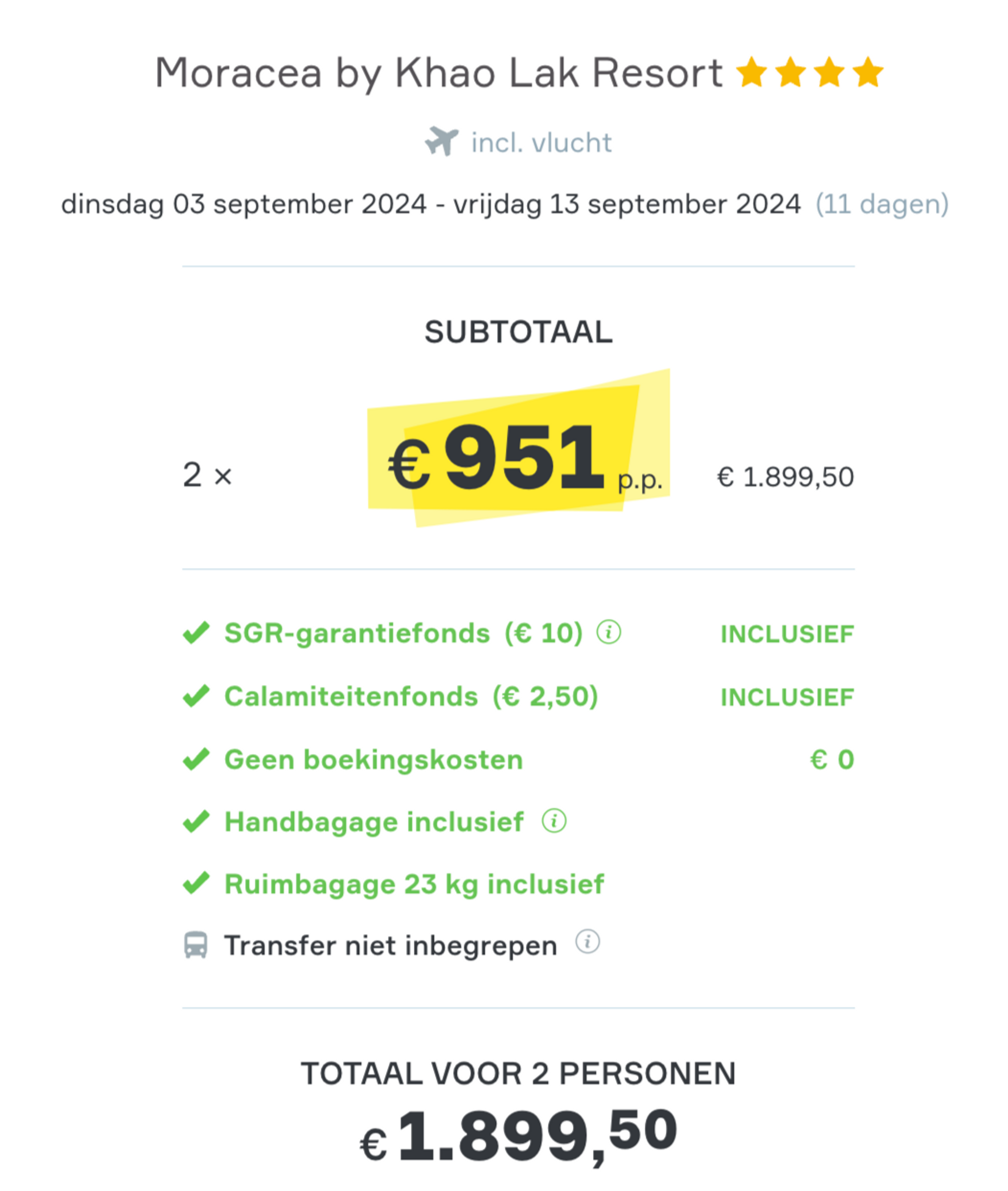 Boekingsvoorbeeld