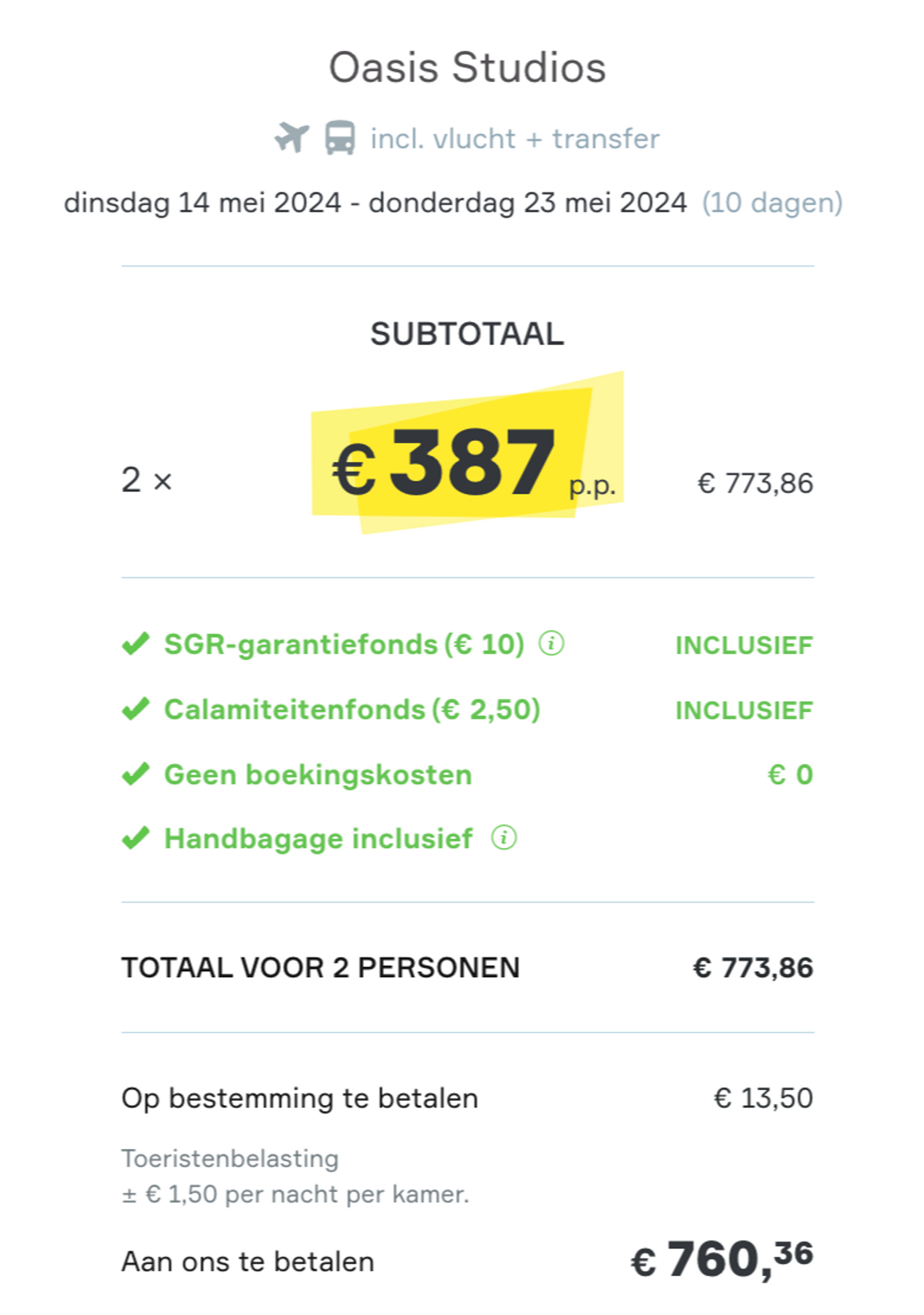 Boekingsvoorbeeld