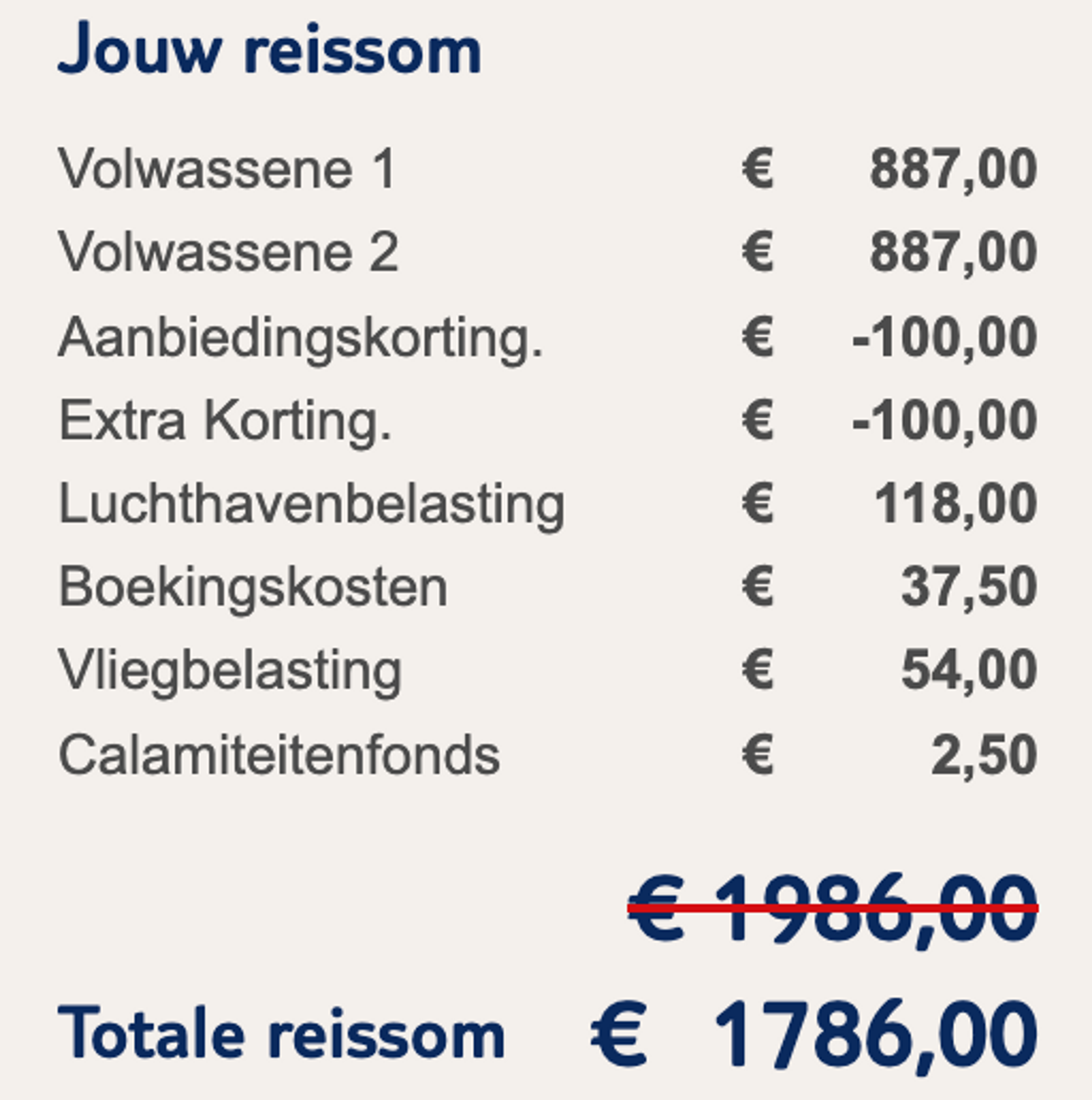 Boekingsvoorbeeld