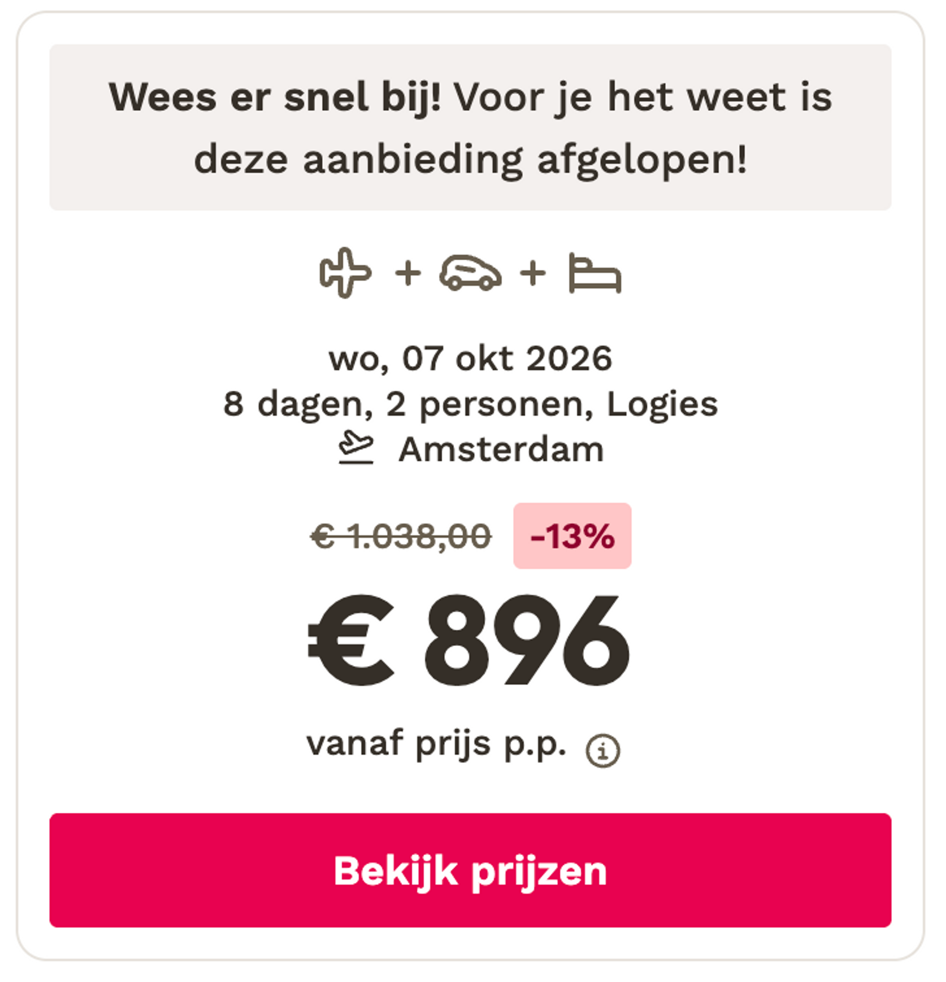 Boekingsvoorbeeld
