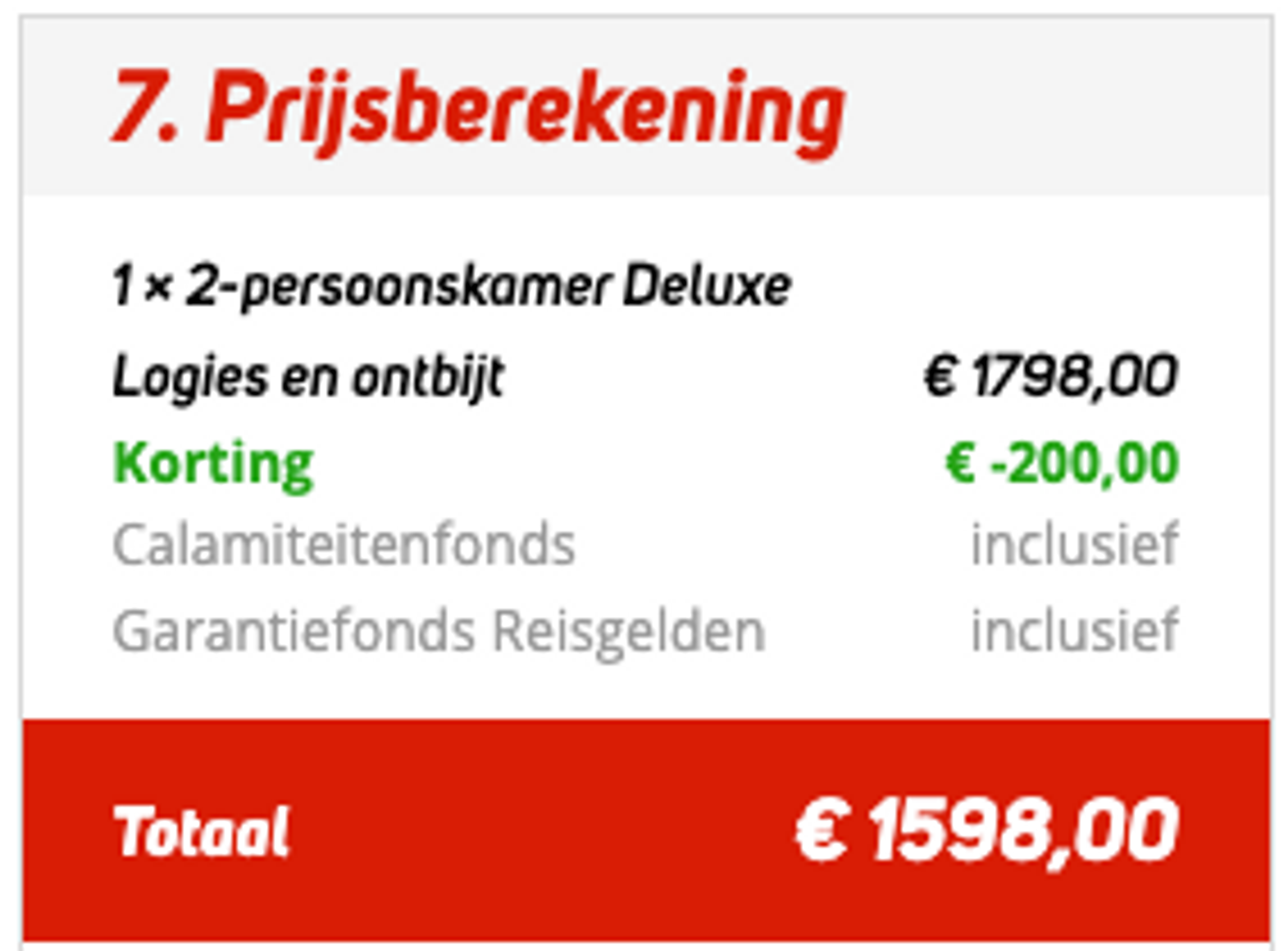 Boekingsvoorbeeld