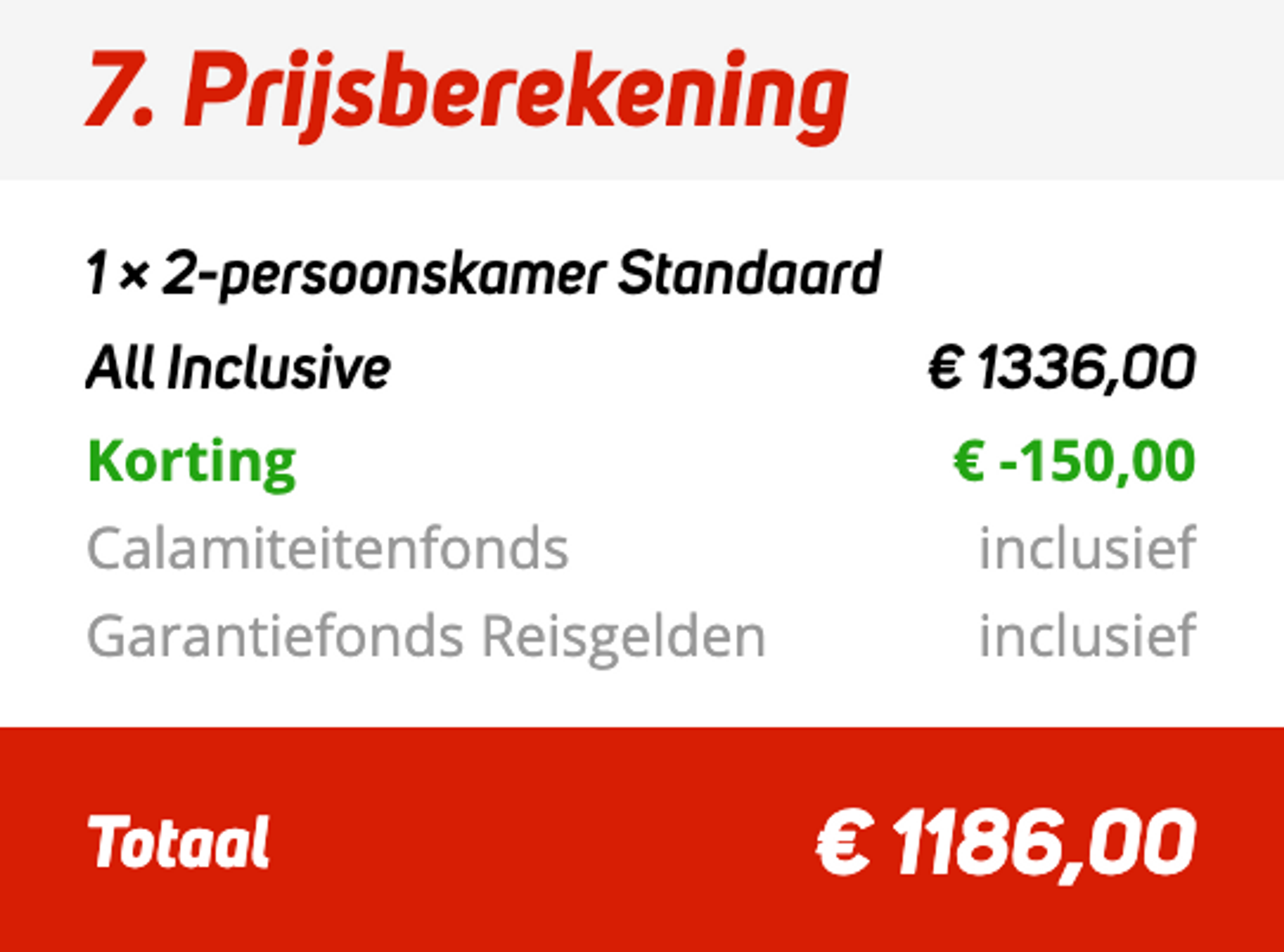 Boekingsvoorbeeld