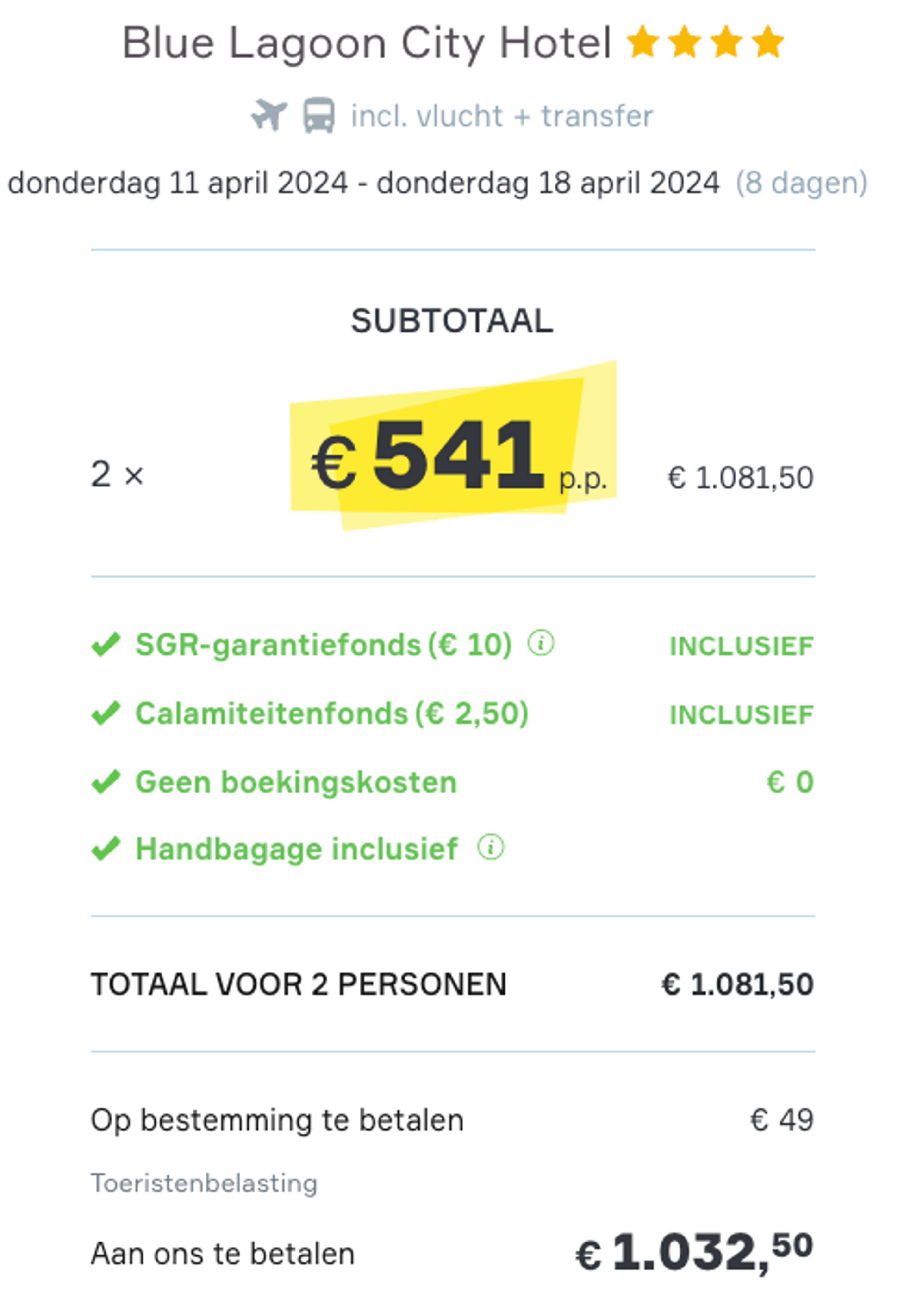 Boekingsvoorbeeld