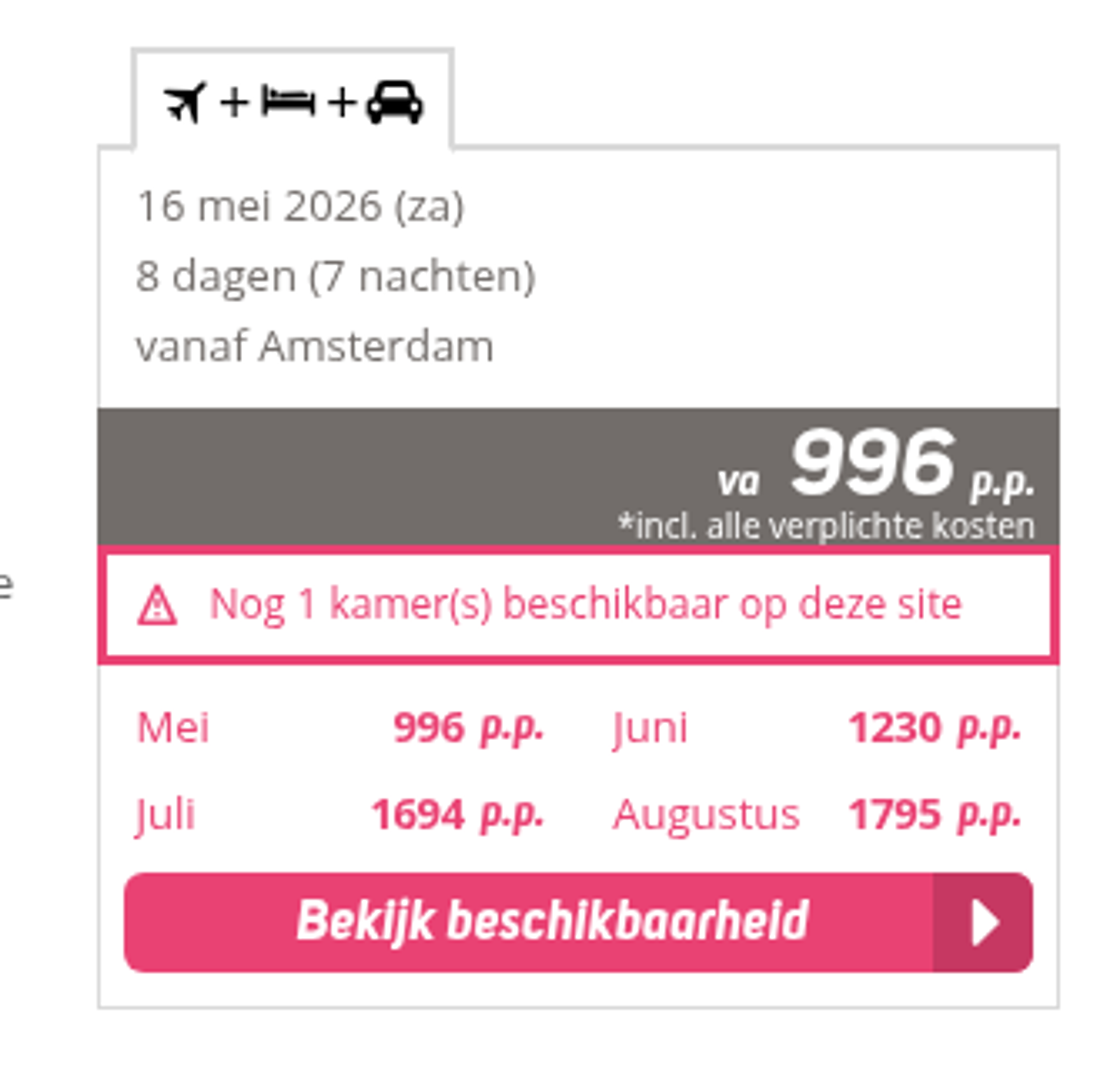 Boekingsvoorbeeld