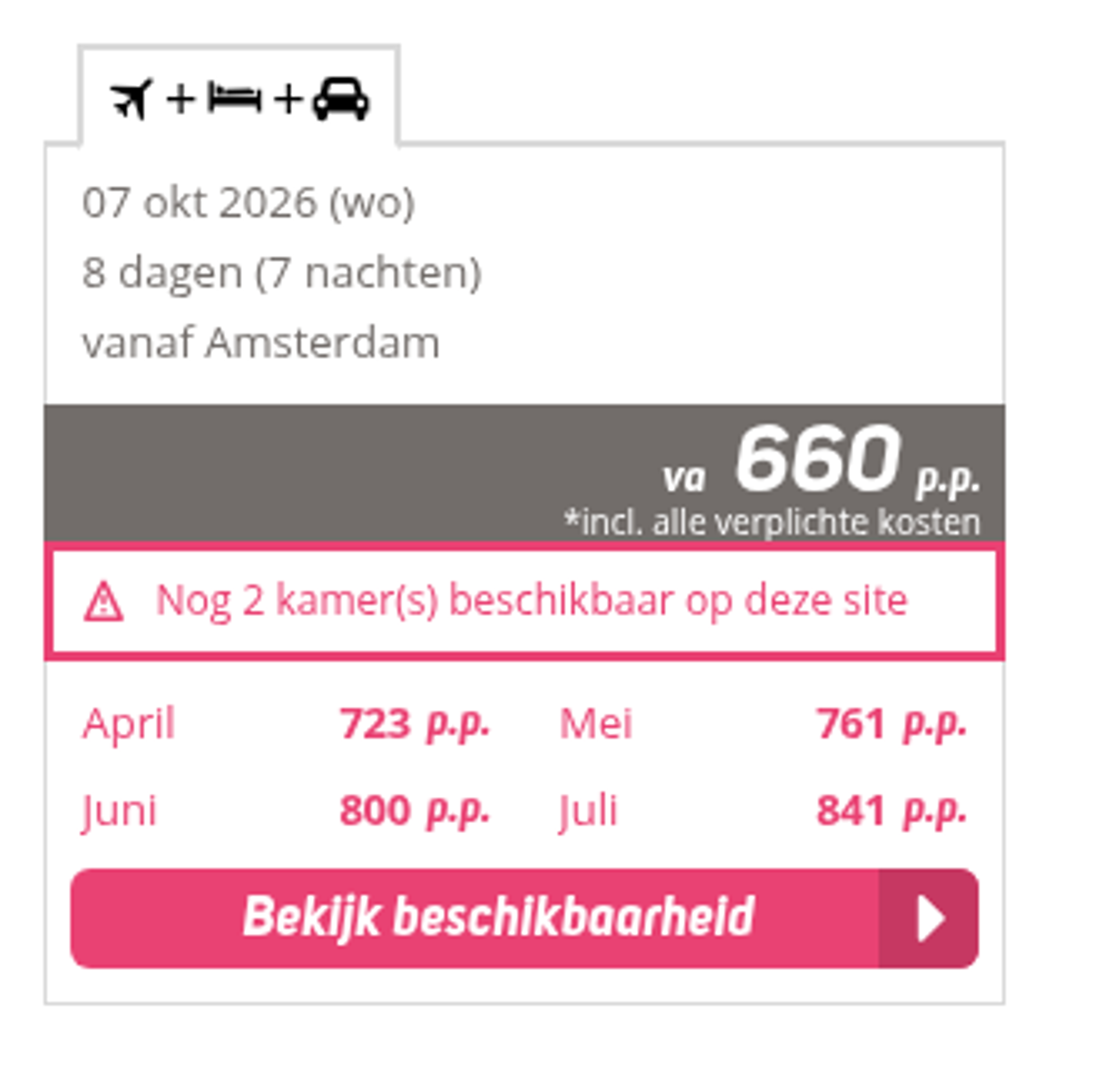 Boekingsvoorbeeld