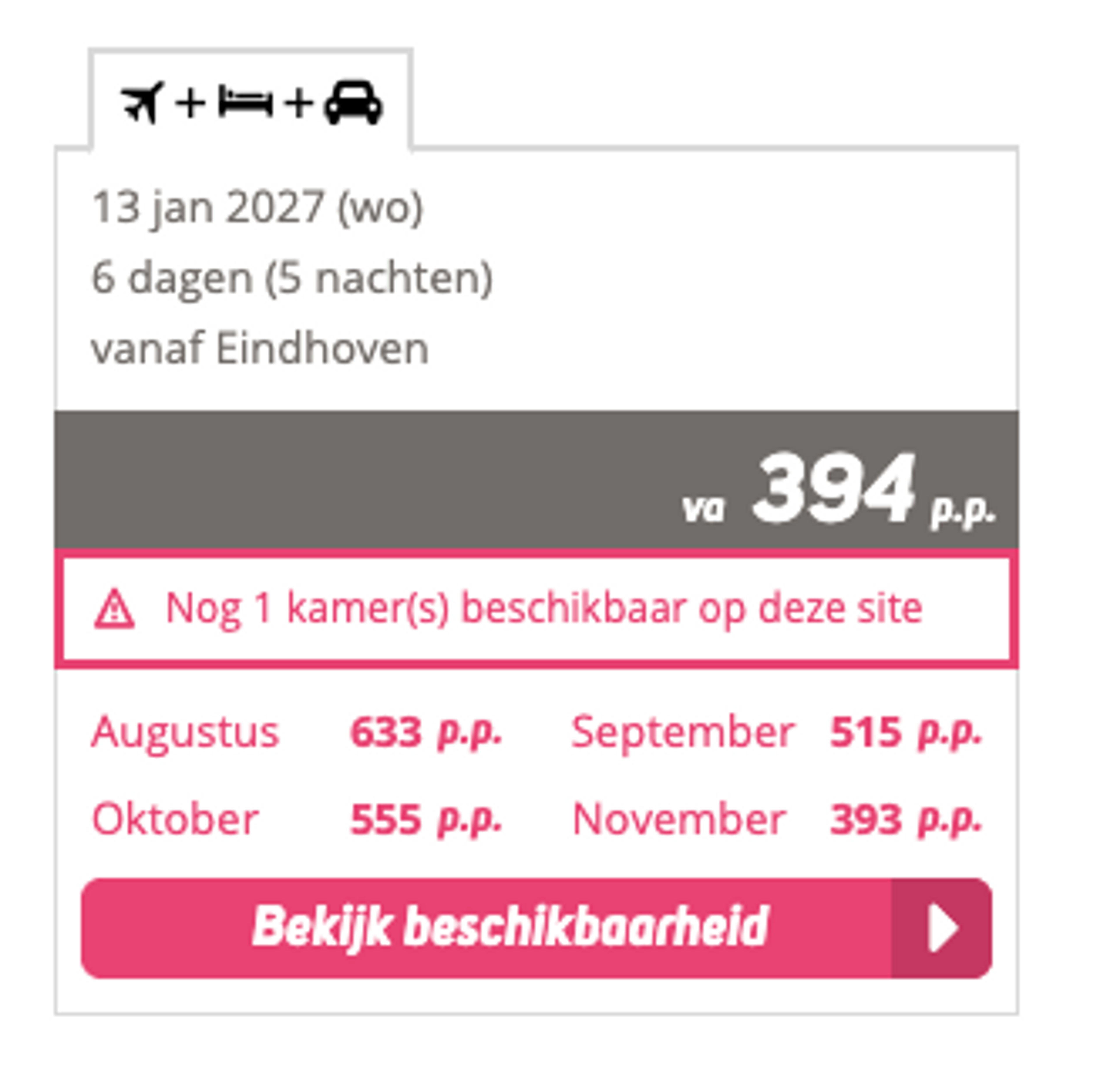 Boekingsvoorbeeld
