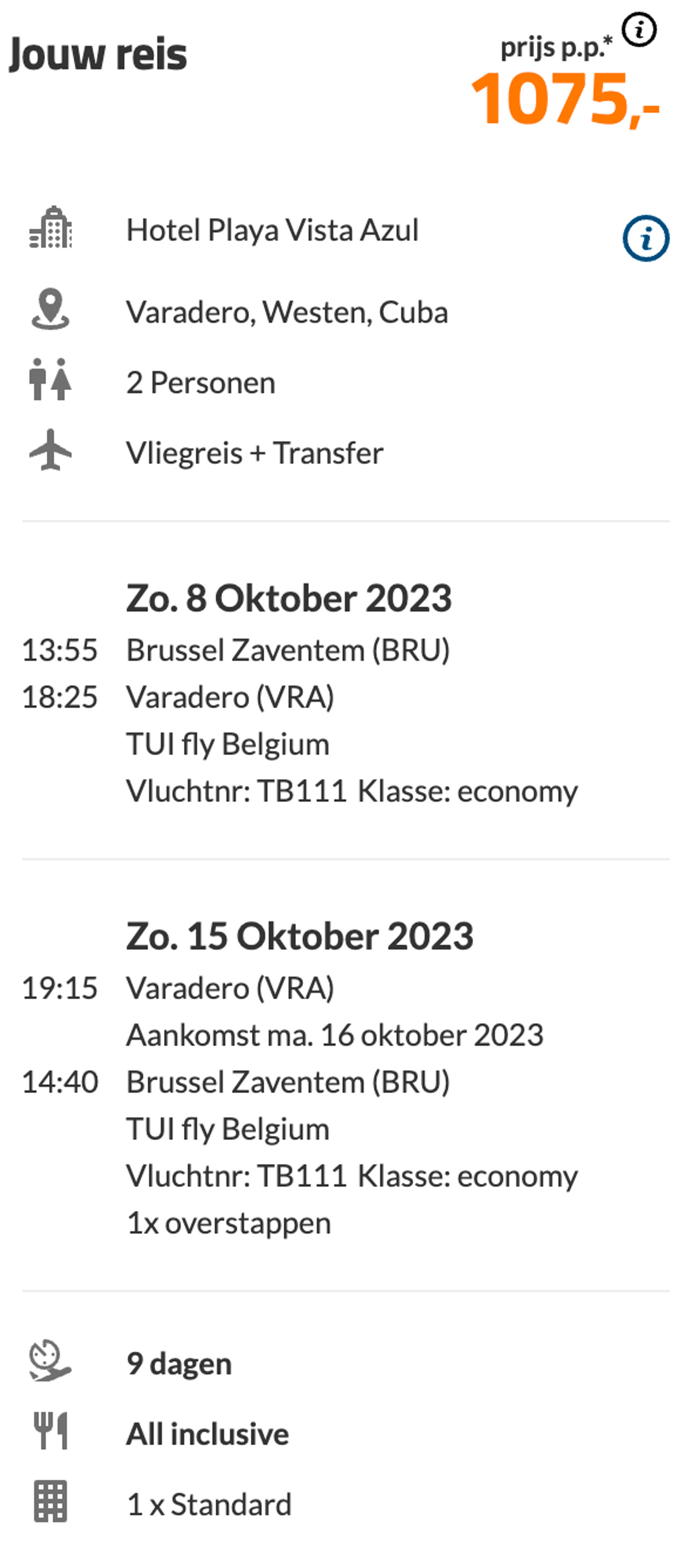 Boekingsvoorbeeld