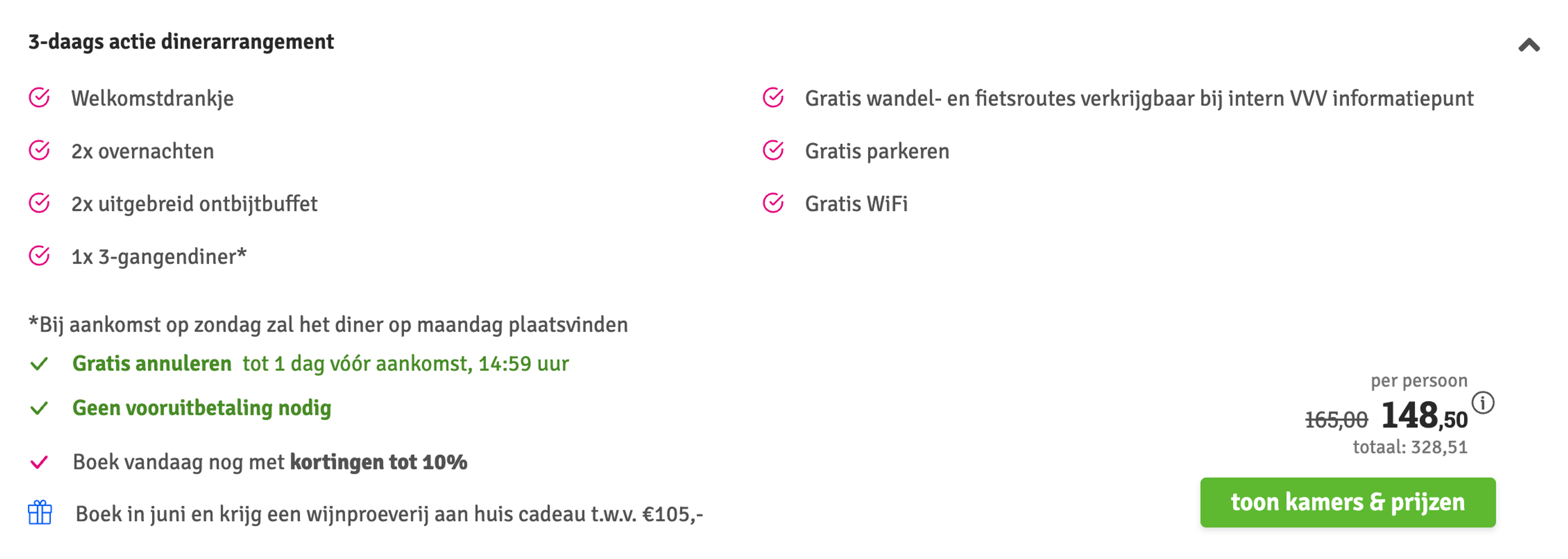 Boekingsvoorbeeld