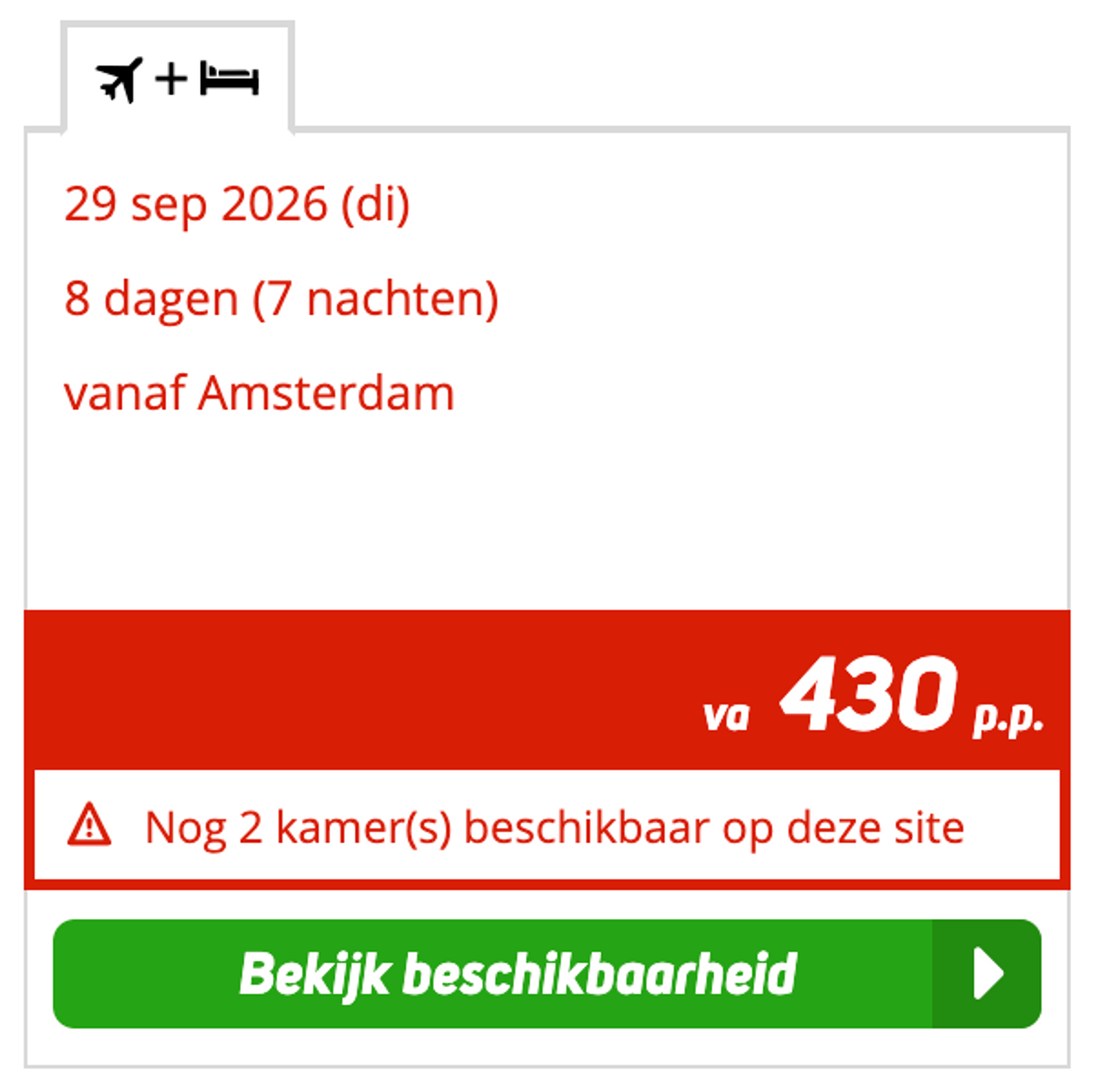 Boekingsvoorbeeld