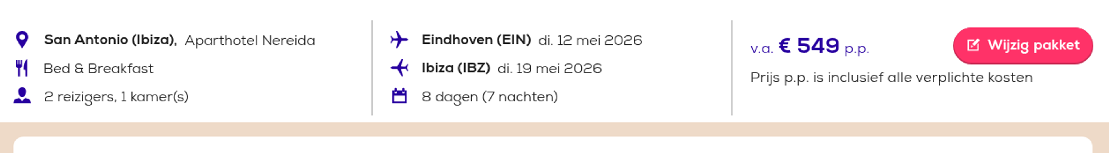 Boekingsvoorbeeld