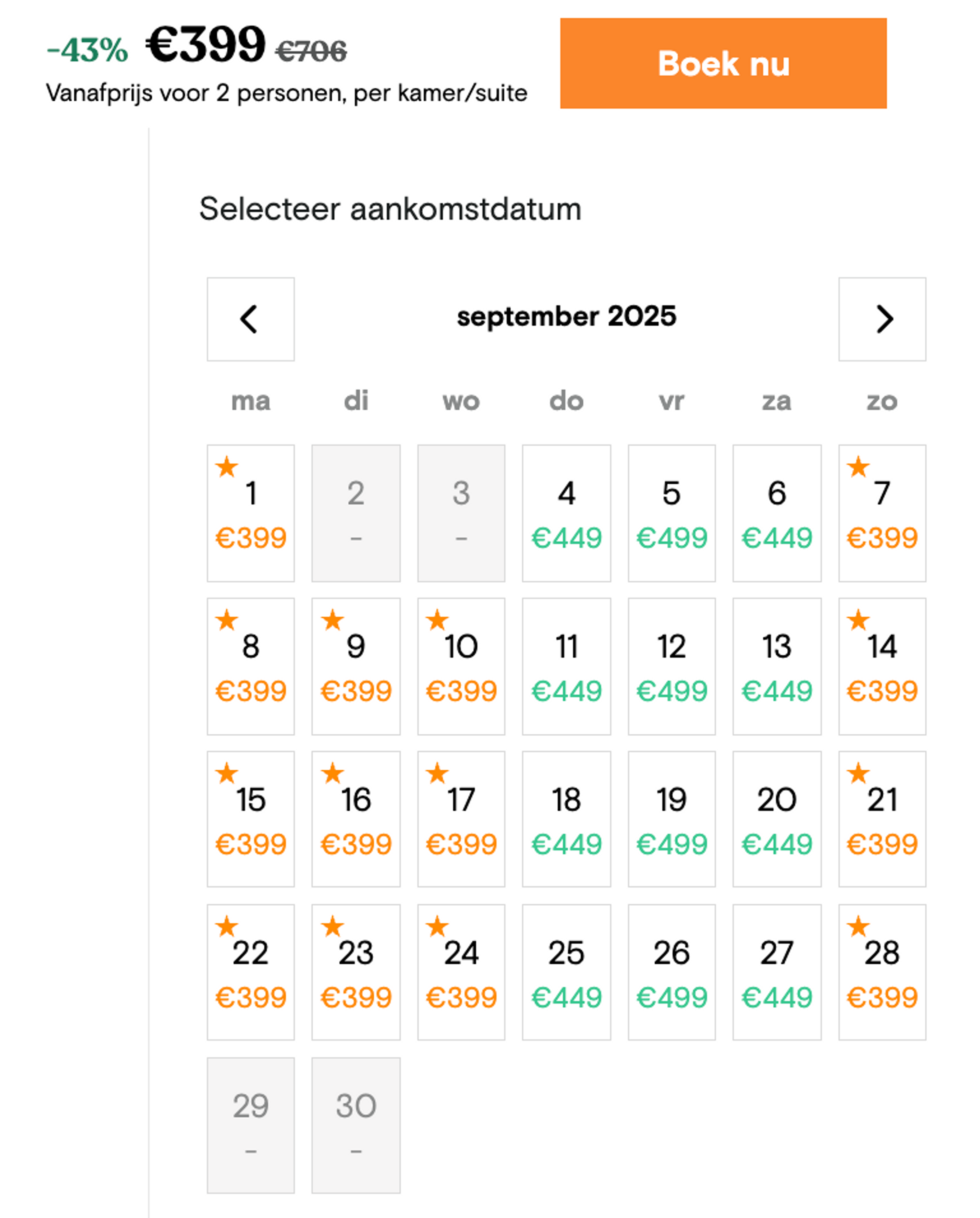 Boekingsvoorbeeld