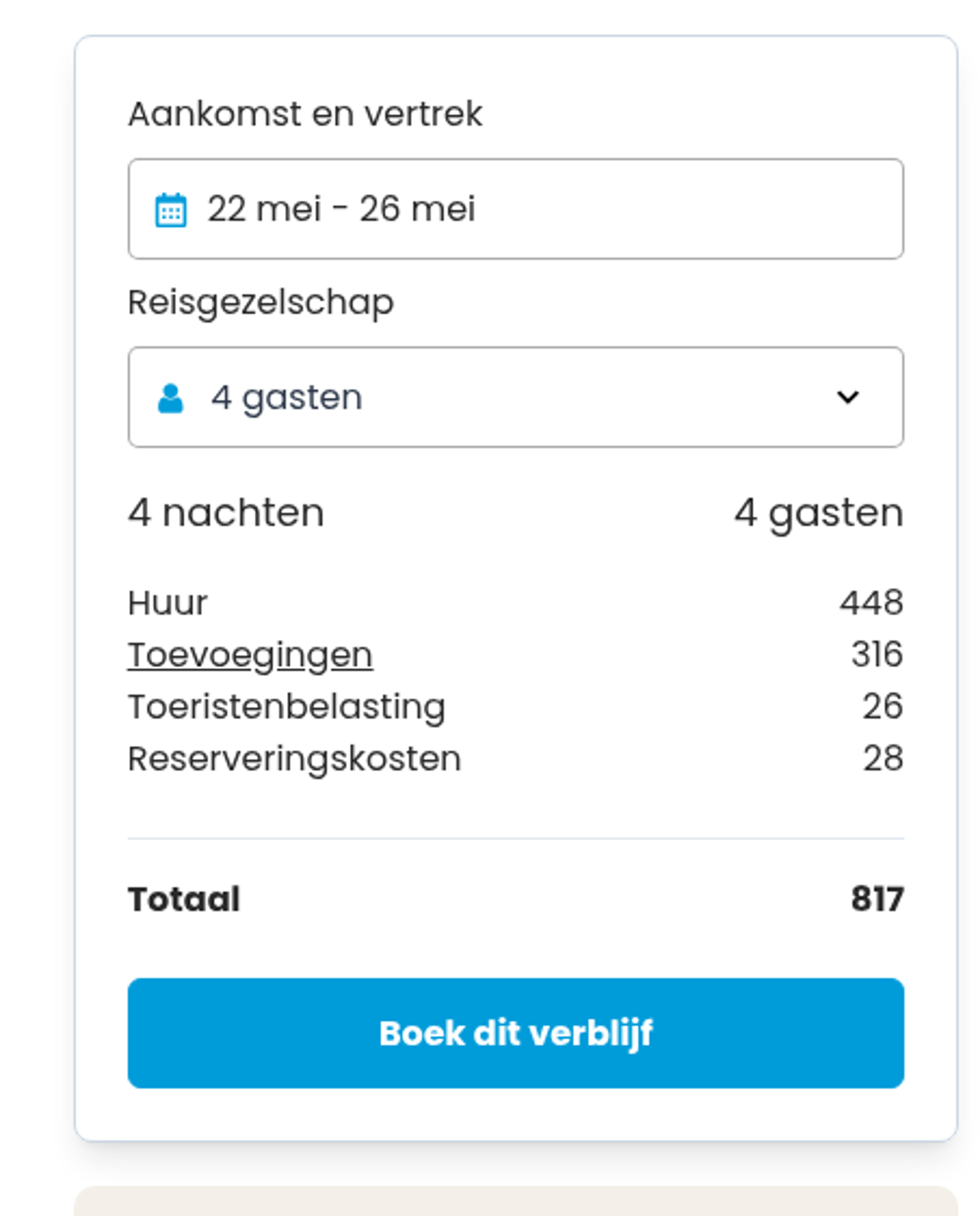 Boekingsvoorbeeld