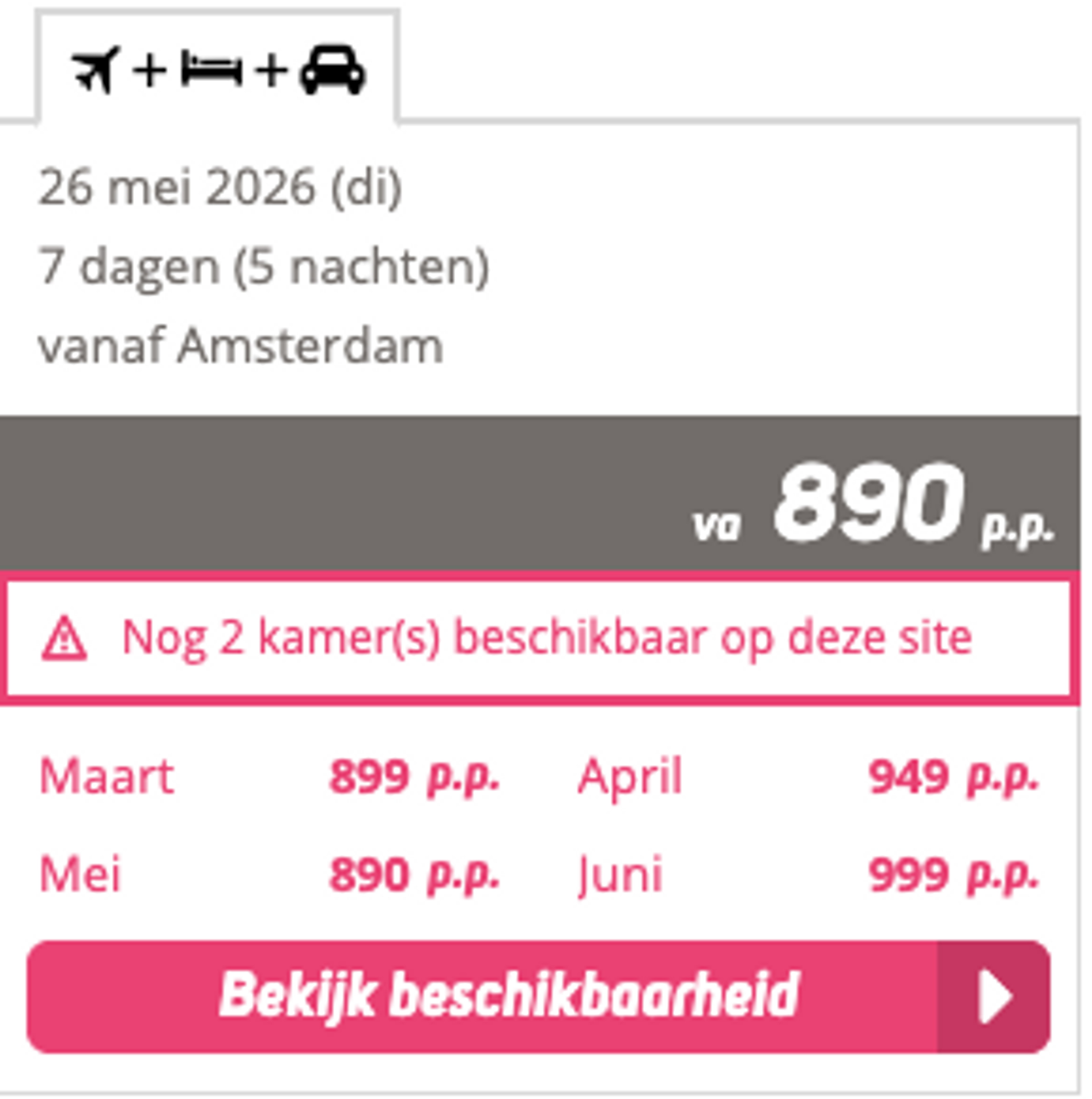Boekingsvoorbeeld