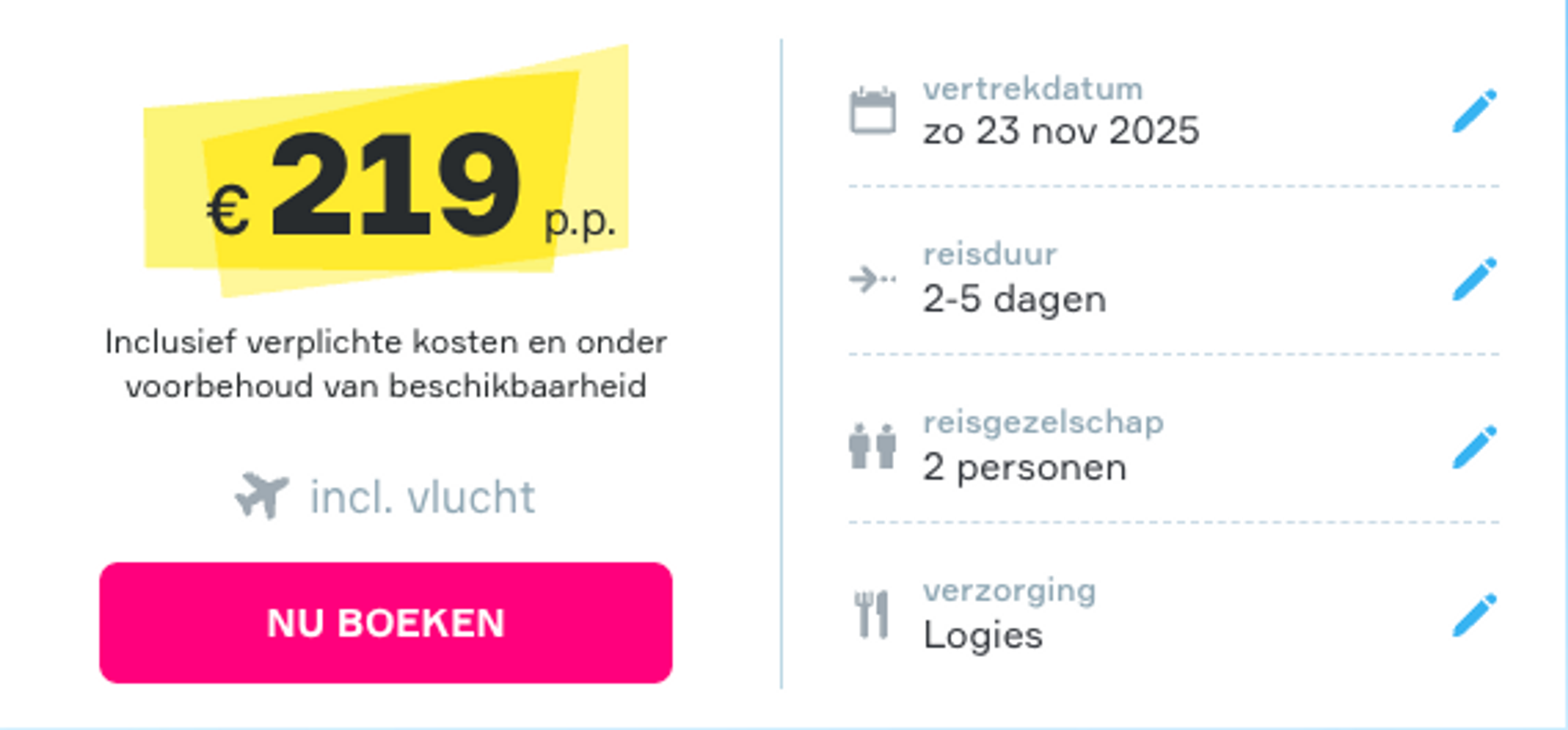 Boekingsvoorbeeld