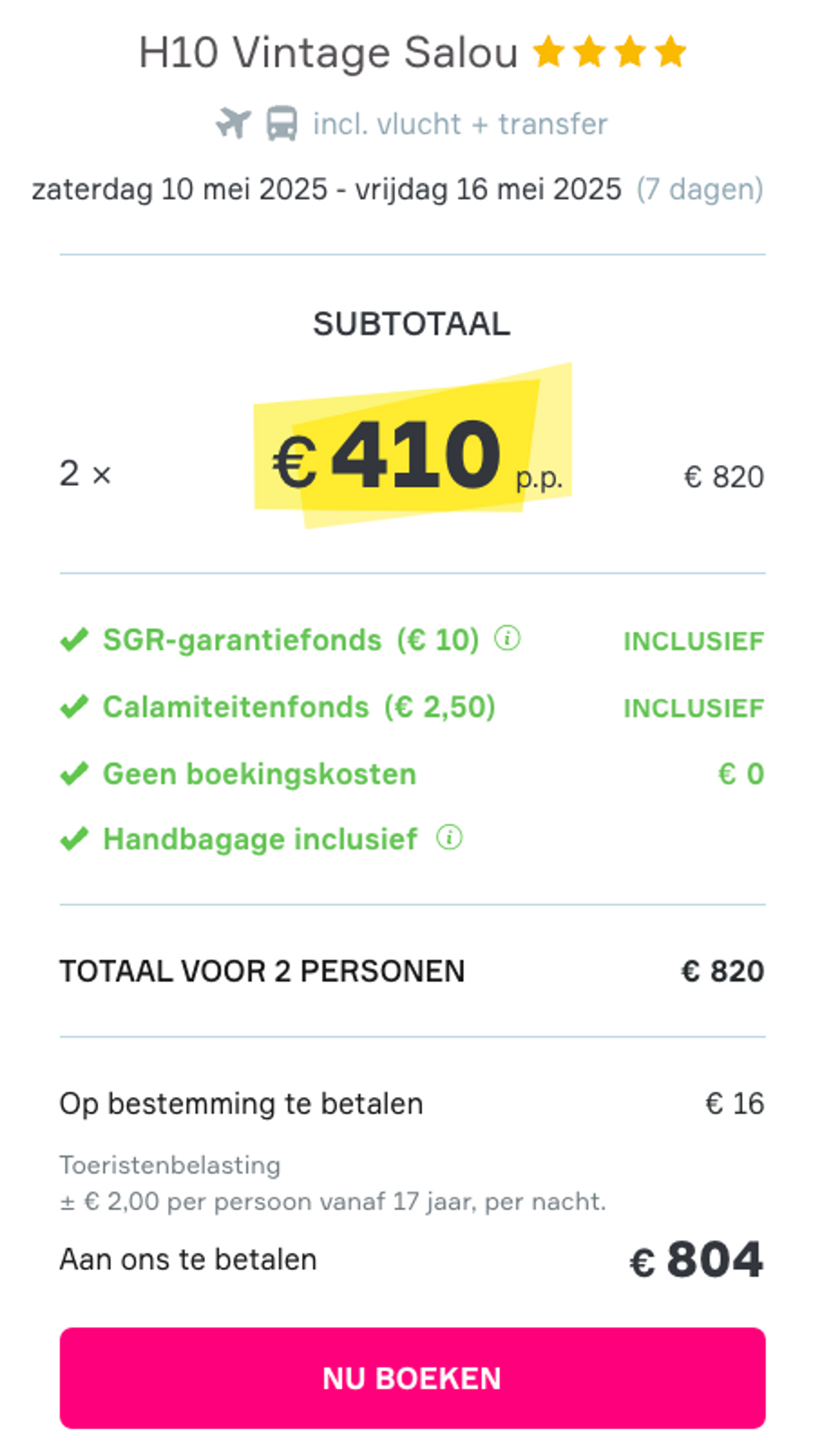 Boekingsvoorbeeld