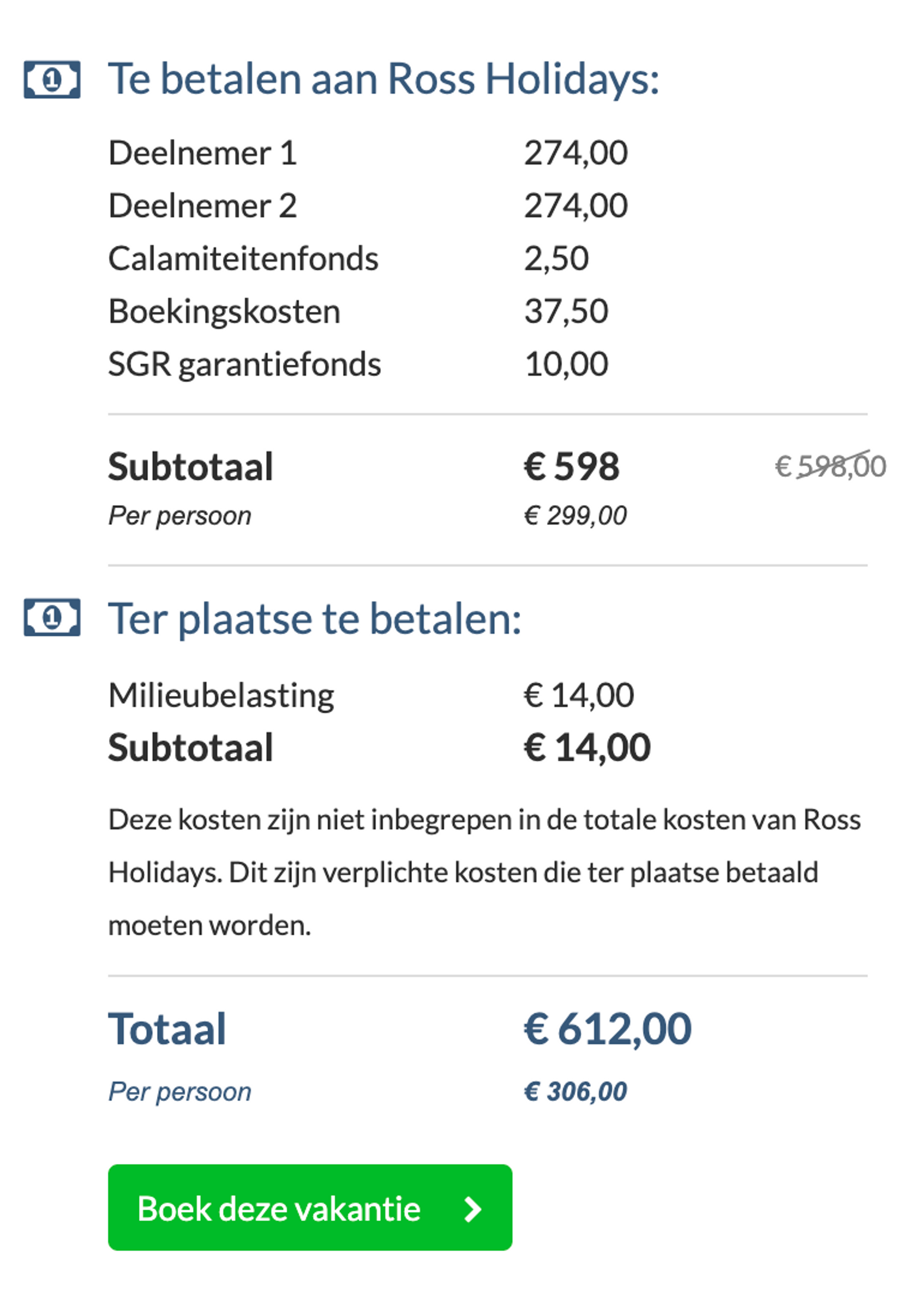 Boekingsvoorbeeld