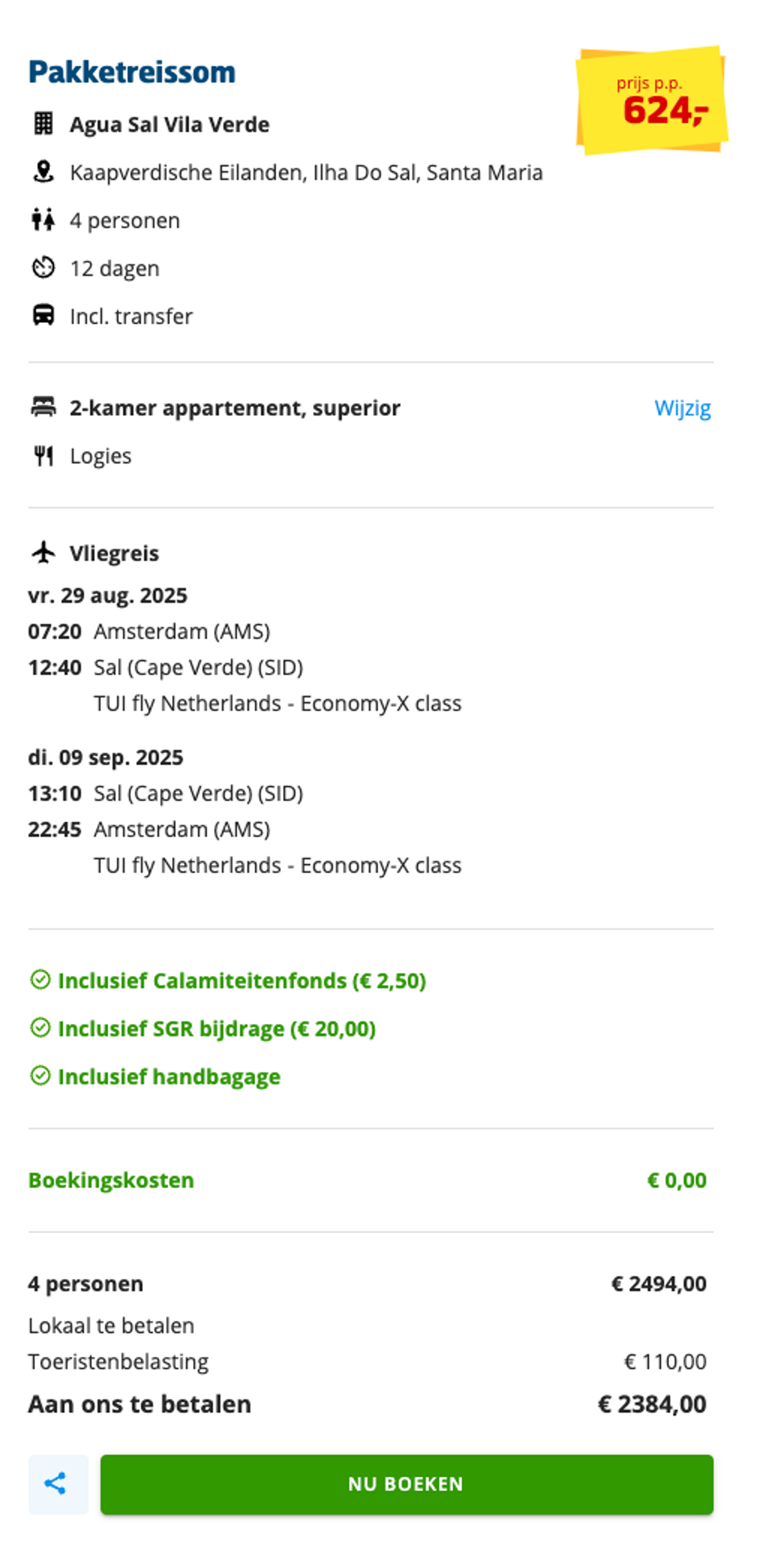 Boekingsvoorbeeld