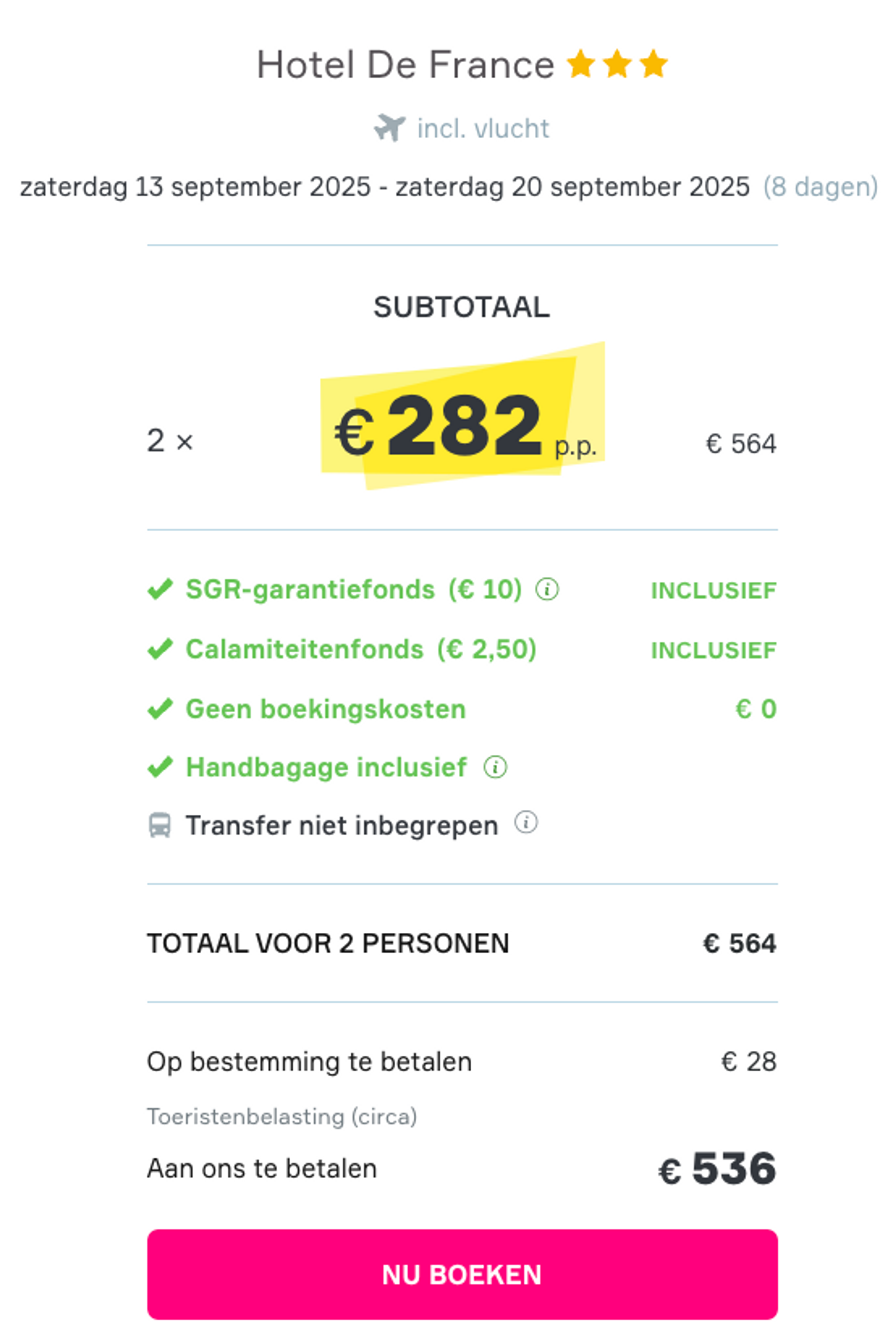 Boekingsvoorbeeld